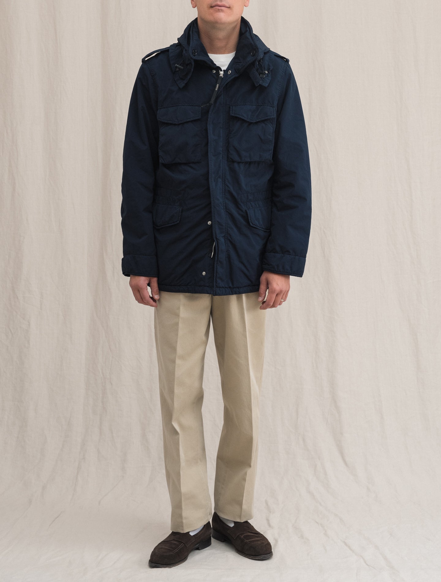 Newcamp Garment Dyed Nylon Field Jacket Navy | Gabucci