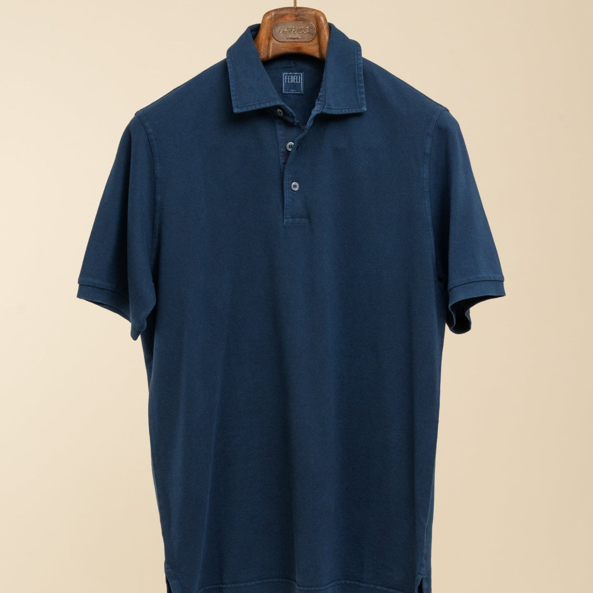 North Organic Cotton Pique Polo Shirt Navy