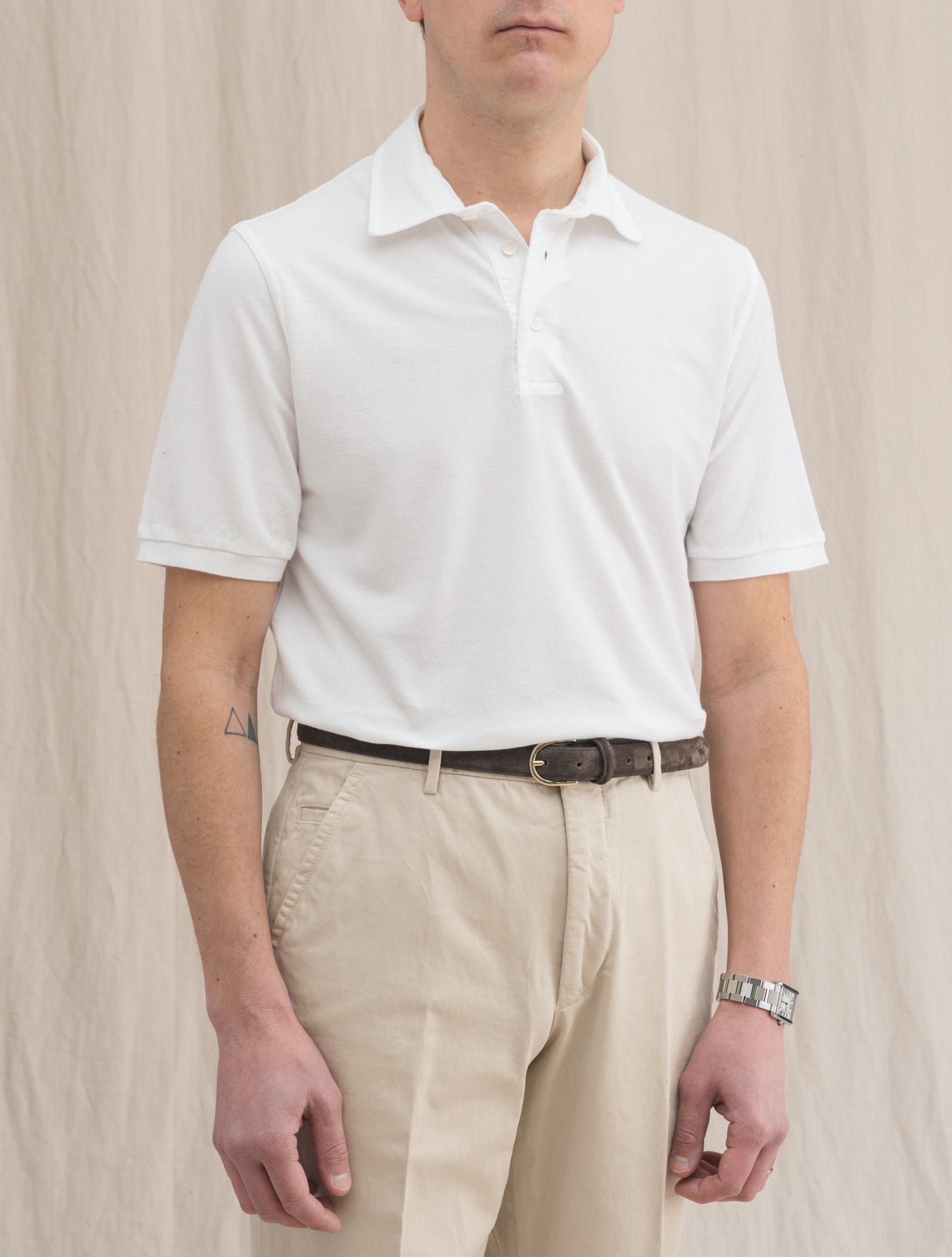 North Organic Cotton Pique Polo Shirt White Fedeli Polo shirts 48
