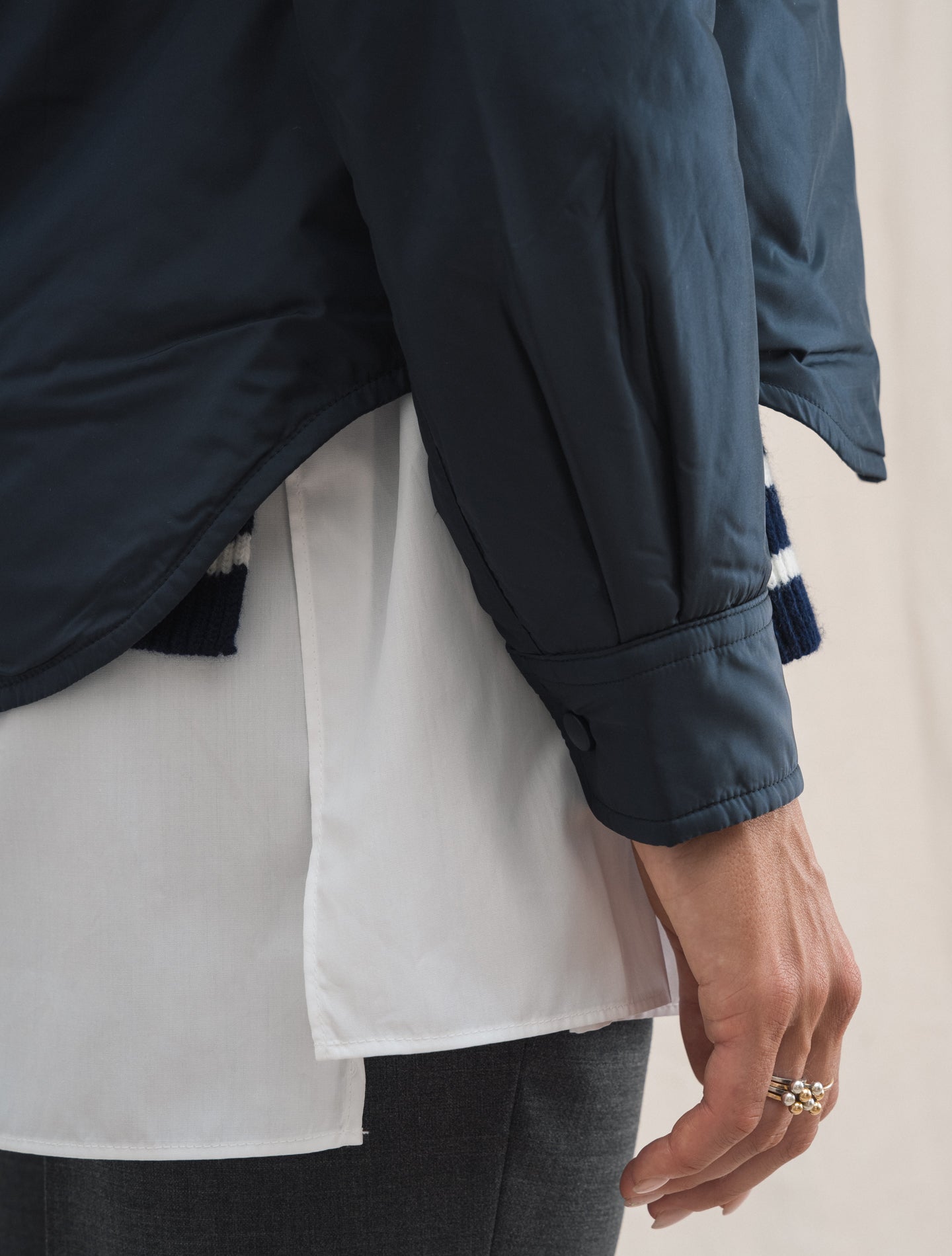 Nylon Thermore Jacket Navy | Gabucci