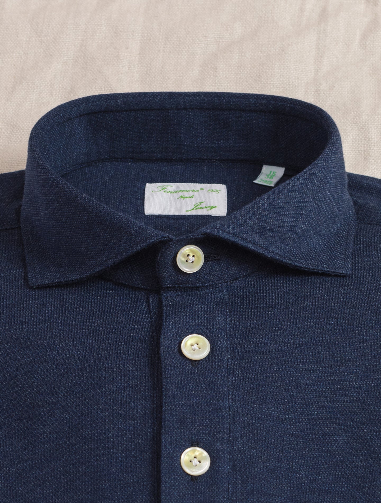 Orlando Cotton Cashmere Polo Shirt Blue Finamore Shirts 38