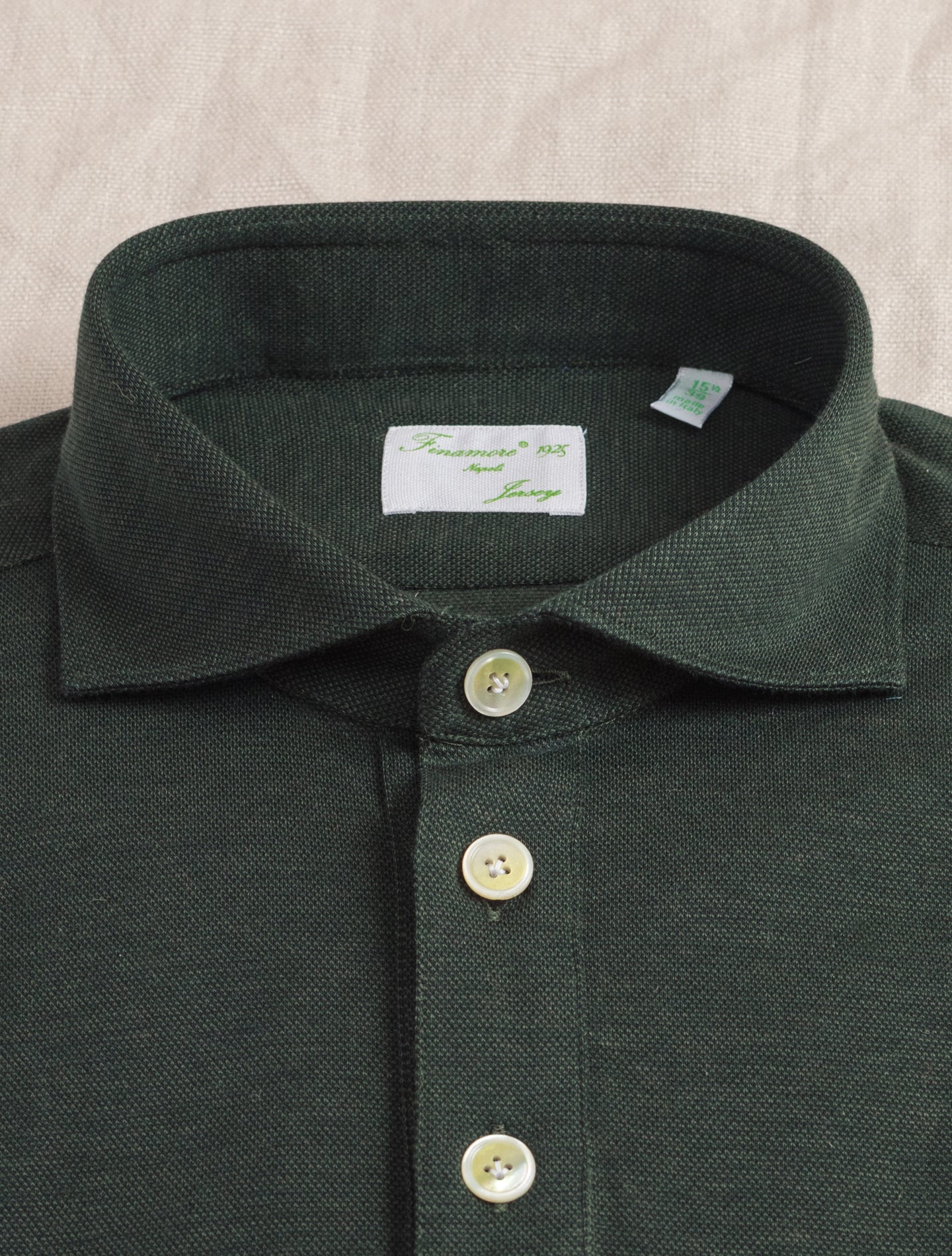 Orlando Cotton Cashmere Polo Shirt Green Finamore Shirts 38