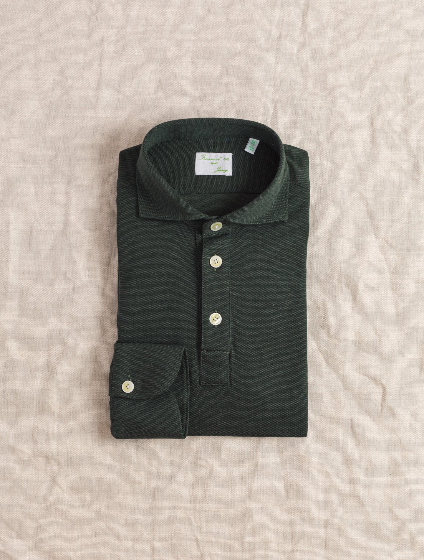 Orlando Cotton Cashmere Polo Shirt Green Finamore Shirts 38