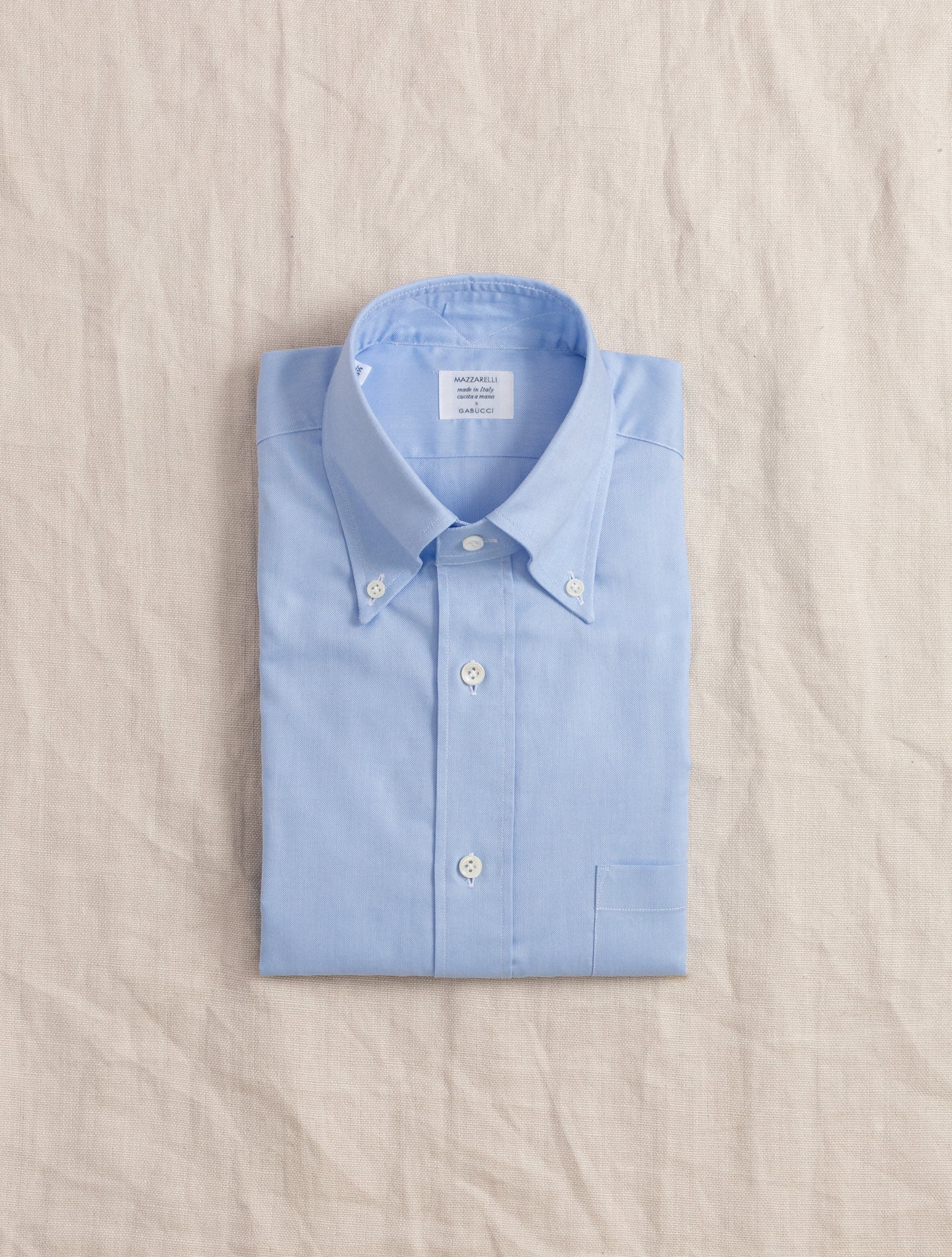 Oxford Cotton Button Down Shirt Light Blue | Gabucci