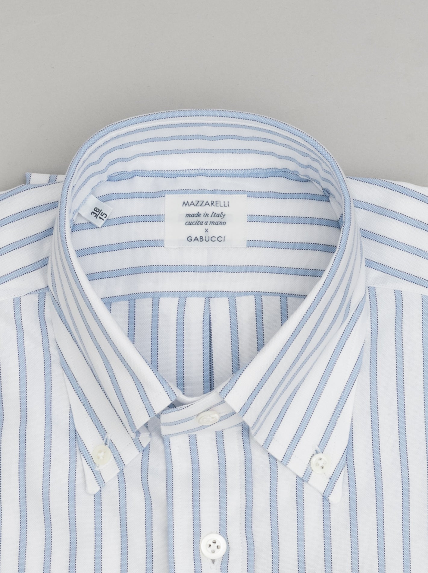 Oxford Multi Striped IVY fit Shirt White Mazzarelli Shirts 38