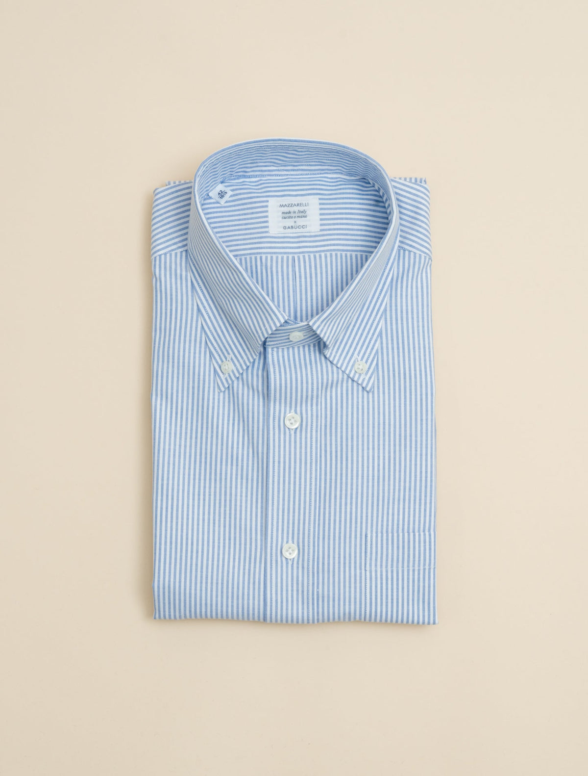 Oxford Striped Ivy Fit Shirt Blue Mazzarelli Shirts 38