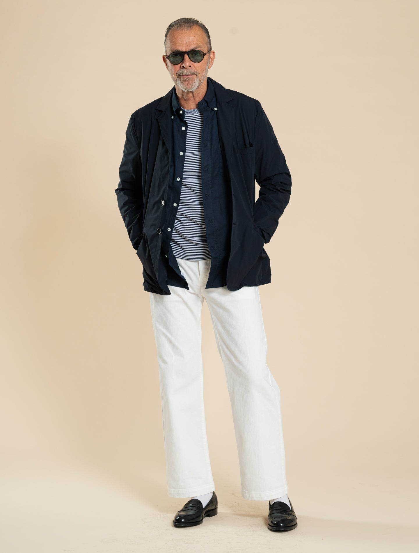 Paperino Bi - Strech Nylon Jacket Navy Aspesi Outerwear M