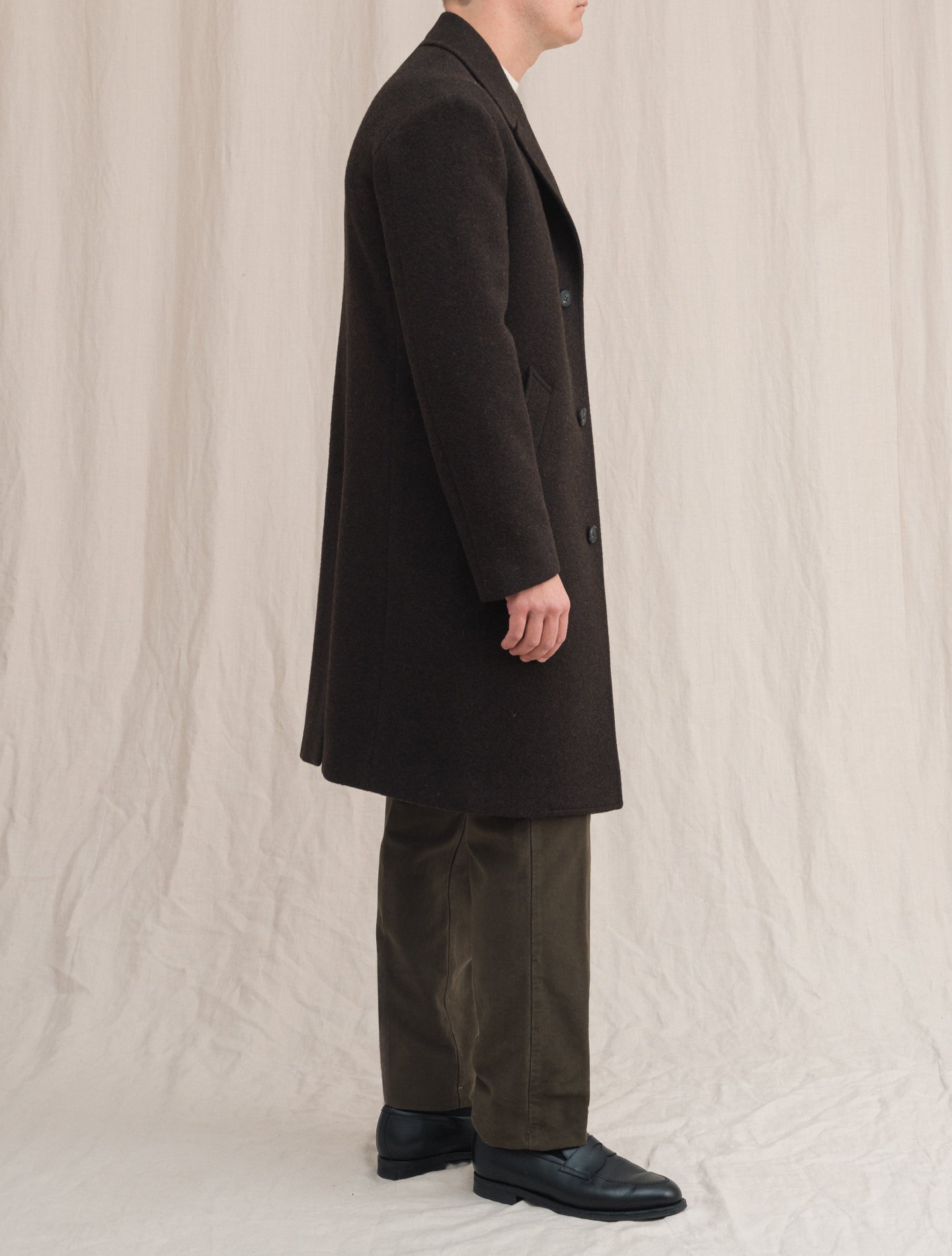 Parigin Shetland Wool Coat Brown | Gabucci