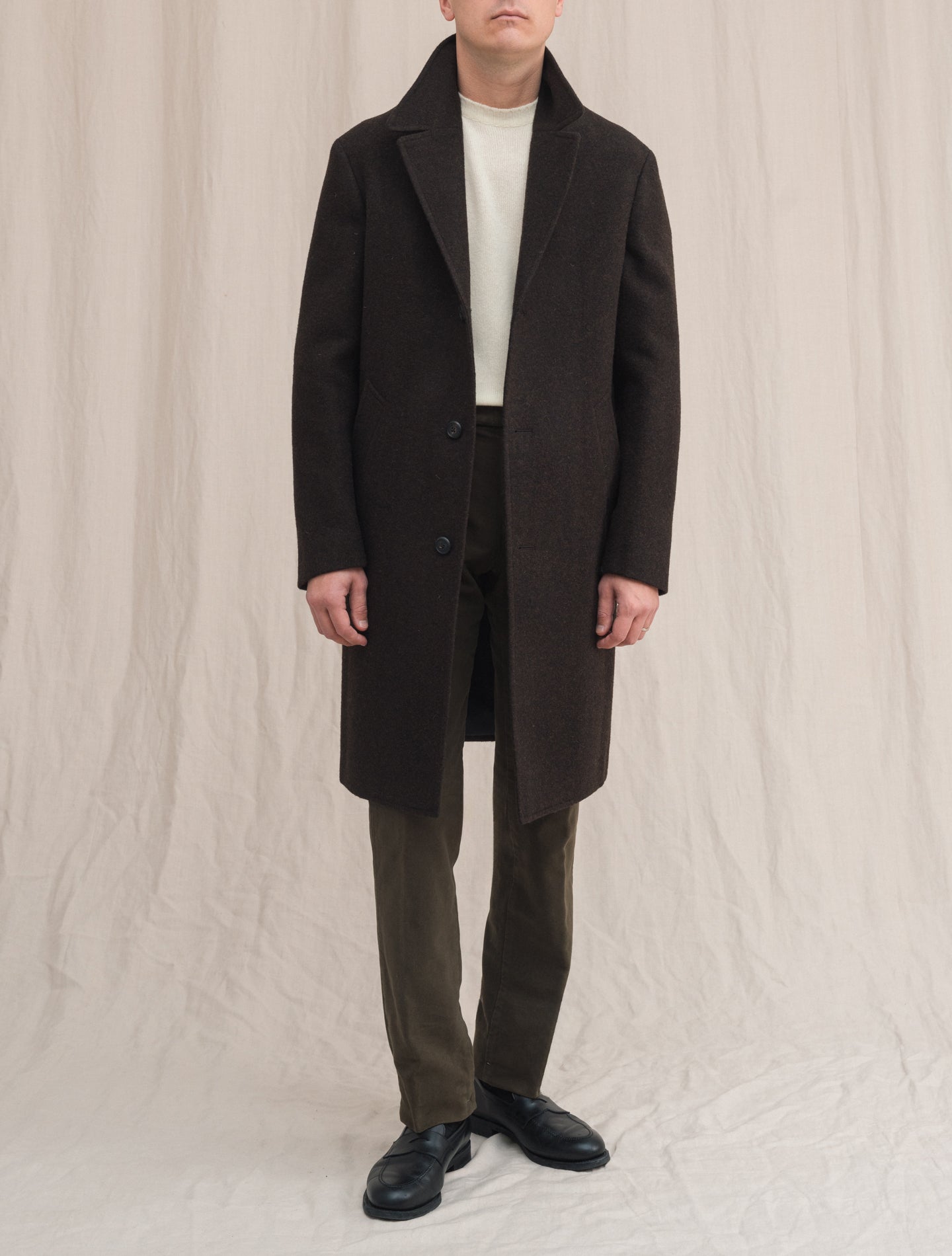 Parigin Shetland Wool Coat Brown | Gabucci