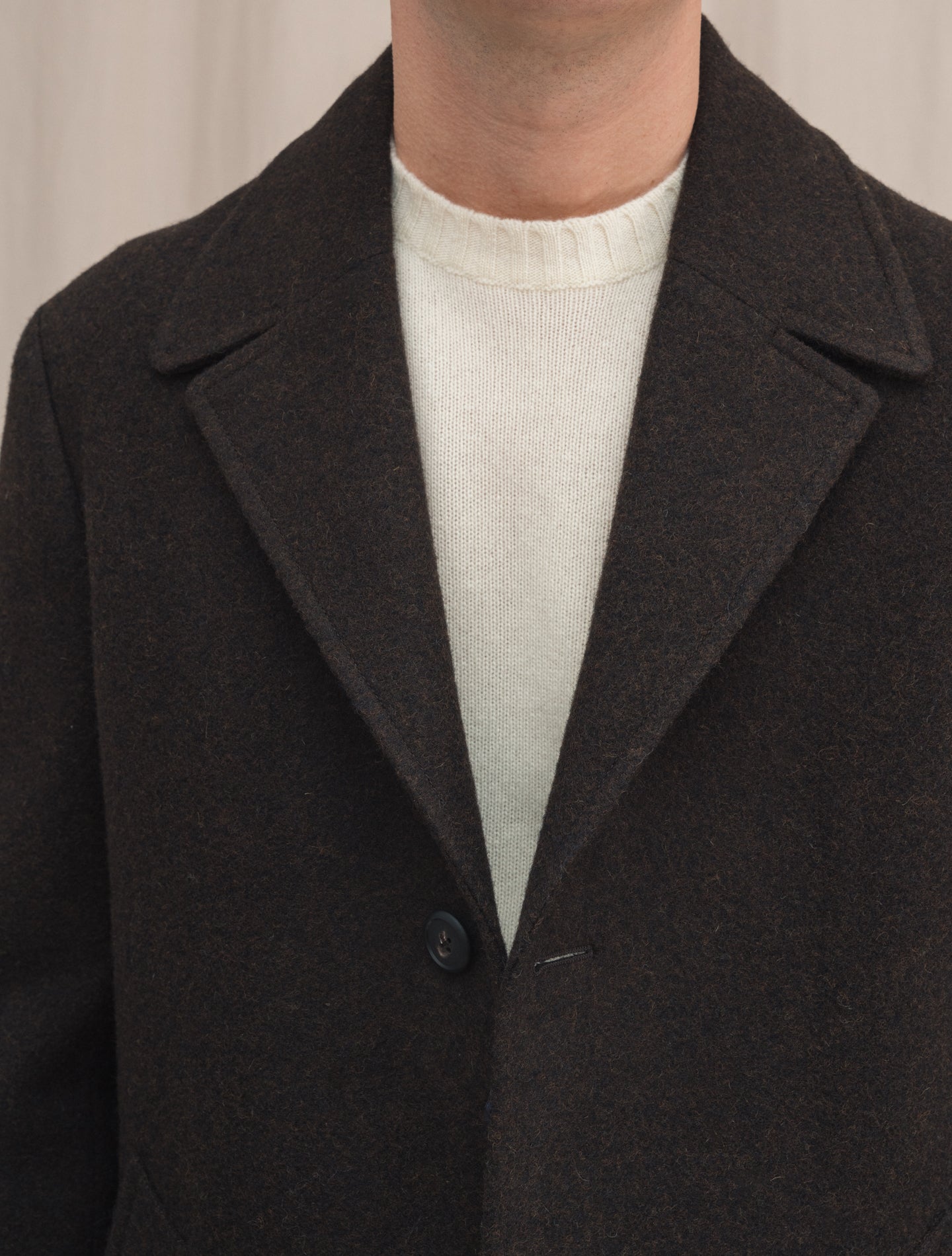 Parigin Shetland Wool Coat Brown | Gabucci