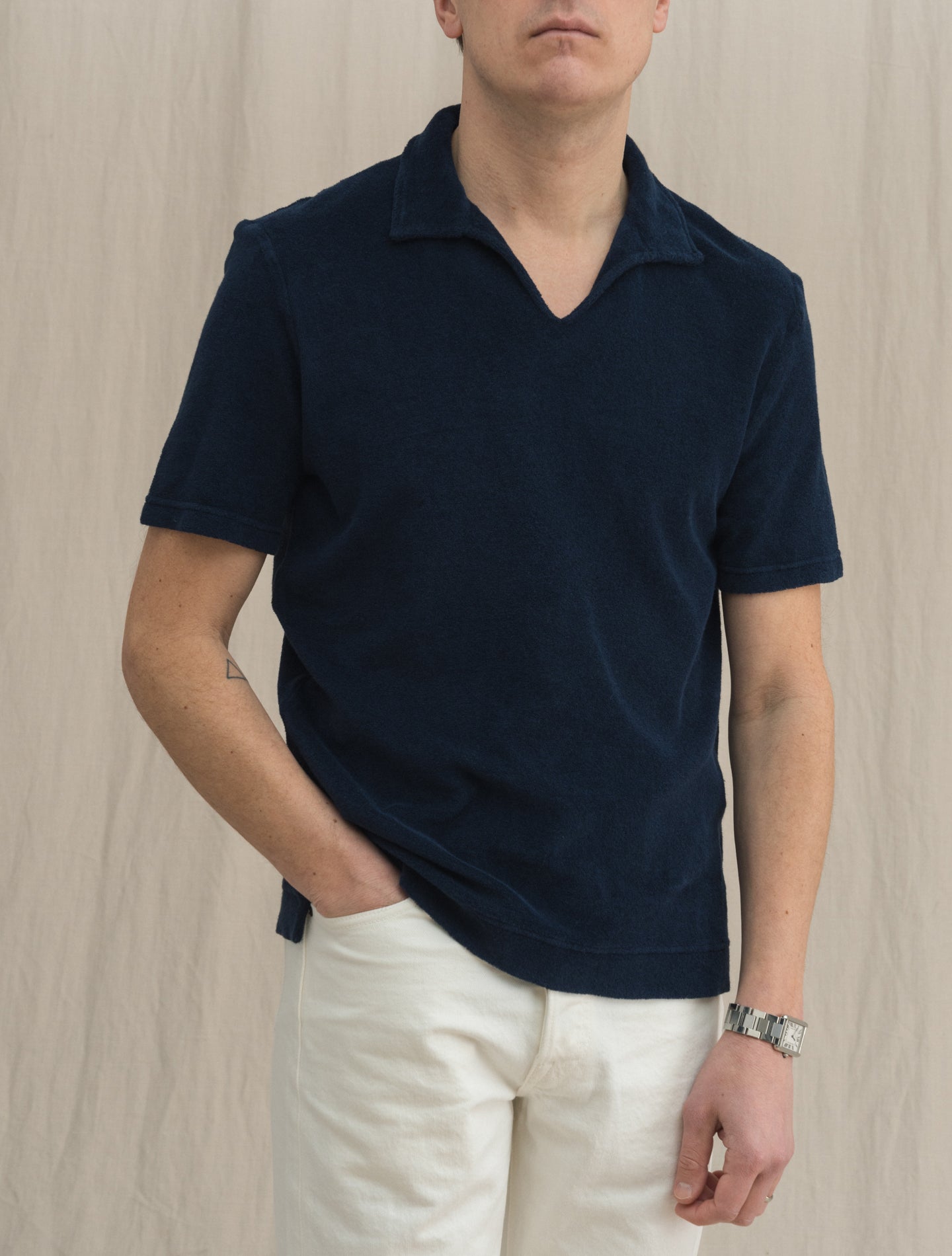 Peter Terry Short Sleeve Navy | Gabucci