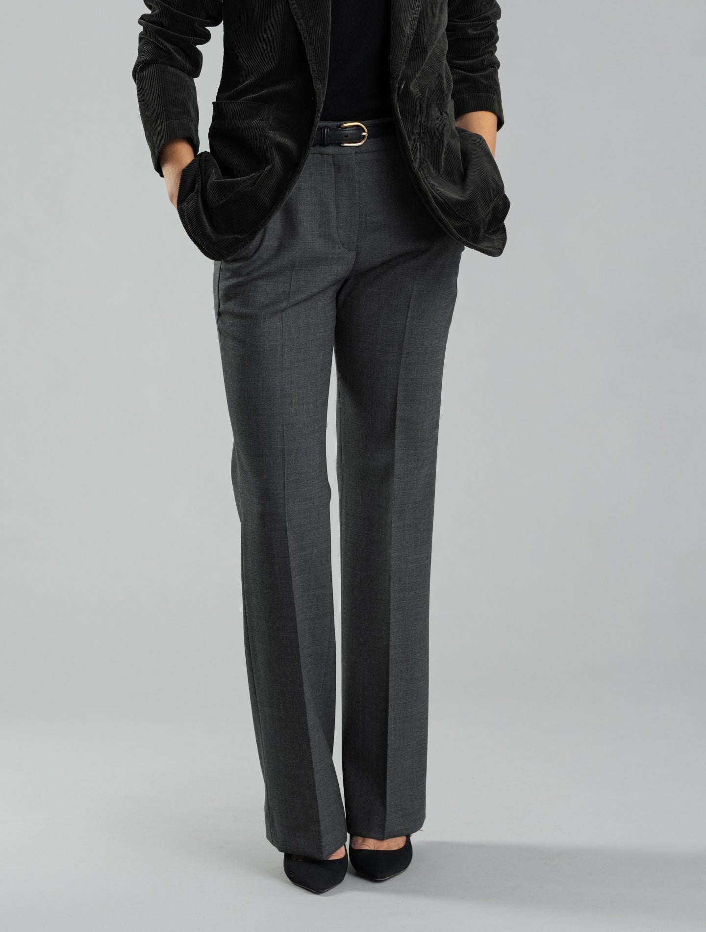 Petra Strech Wool Trousers Grey Slowear Trousers IT 38
