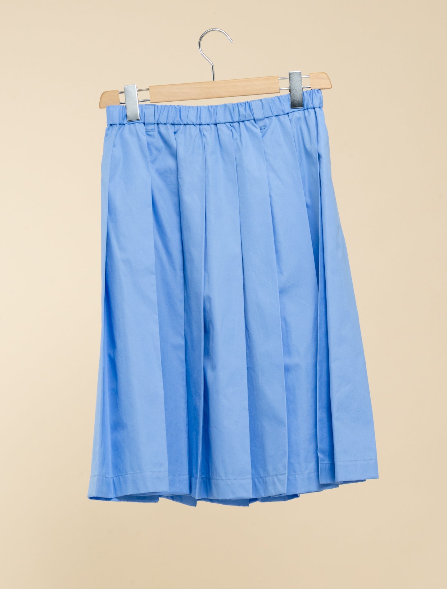 Pleated Cotton Poplin Skirt Sky Blue Aspesi Skirts IT 38
