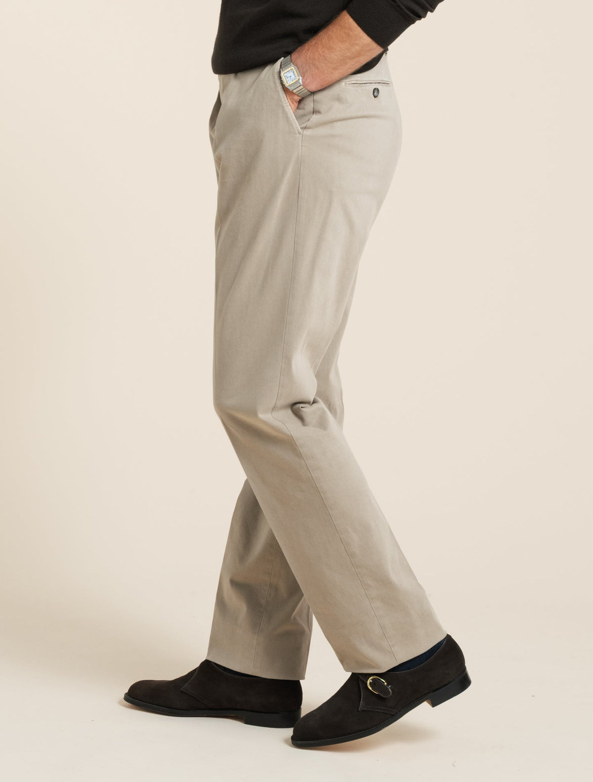 Pleated Cotton Trousers Beige Santaniello Trousers 46