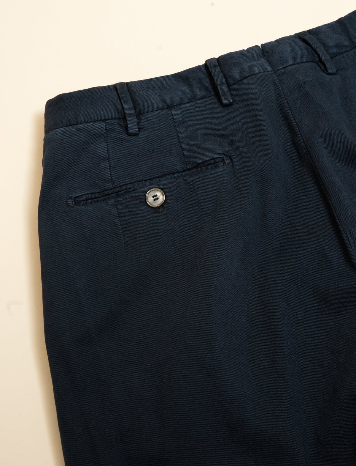 Pleated Cotton Trousers Navy Santaniello Trousers 46