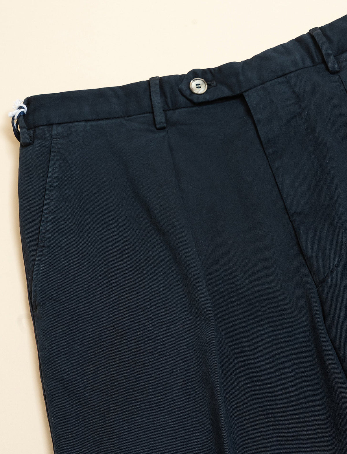Pleated Cotton Trousers Navy Santaniello Trousers 46
