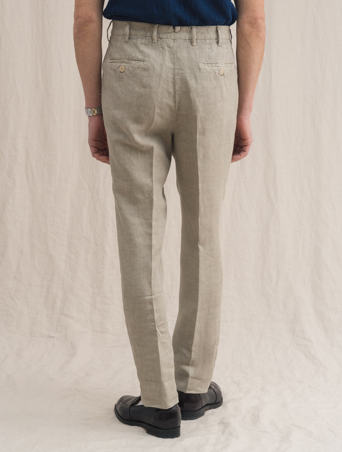 Pleated Linen Trousers Sand Rota Trousers 46