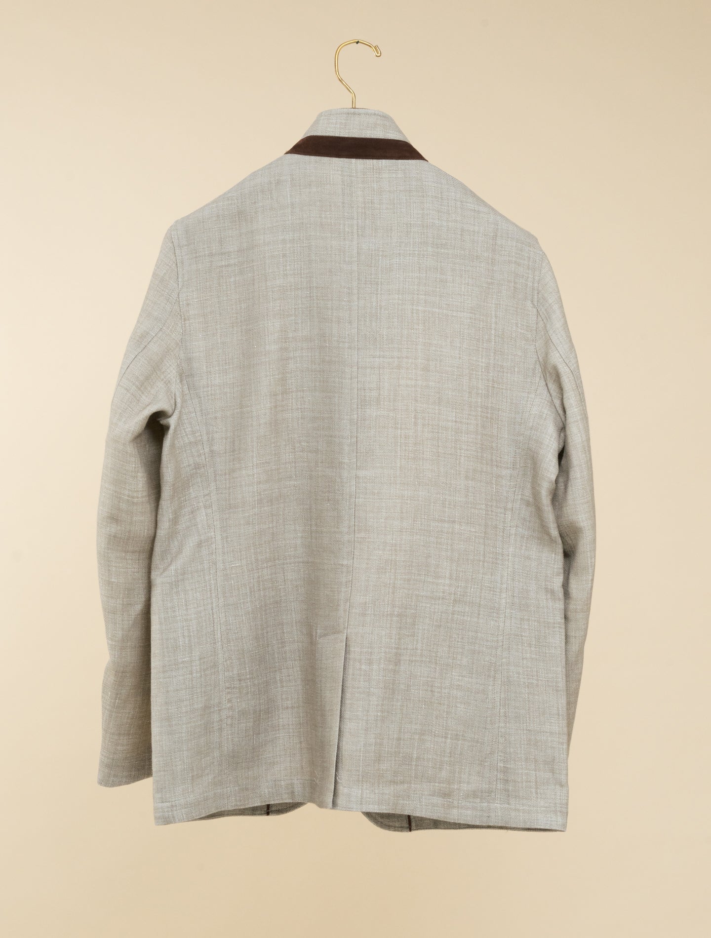 Poggio Textured Linen Wool Jacket Beige Manto Outerwear 48