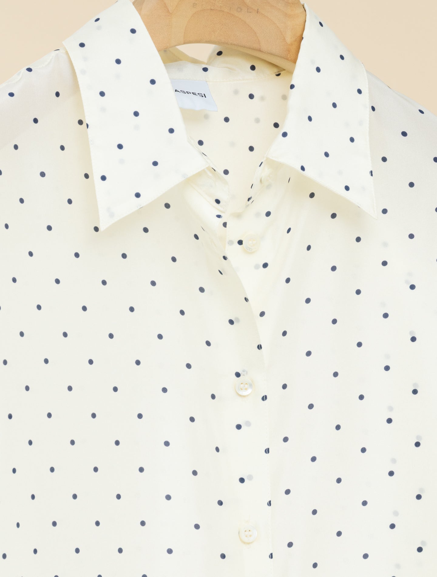 Polka Dot Silk Habutai Shirt Naturale Aspesi Blouses IT 38