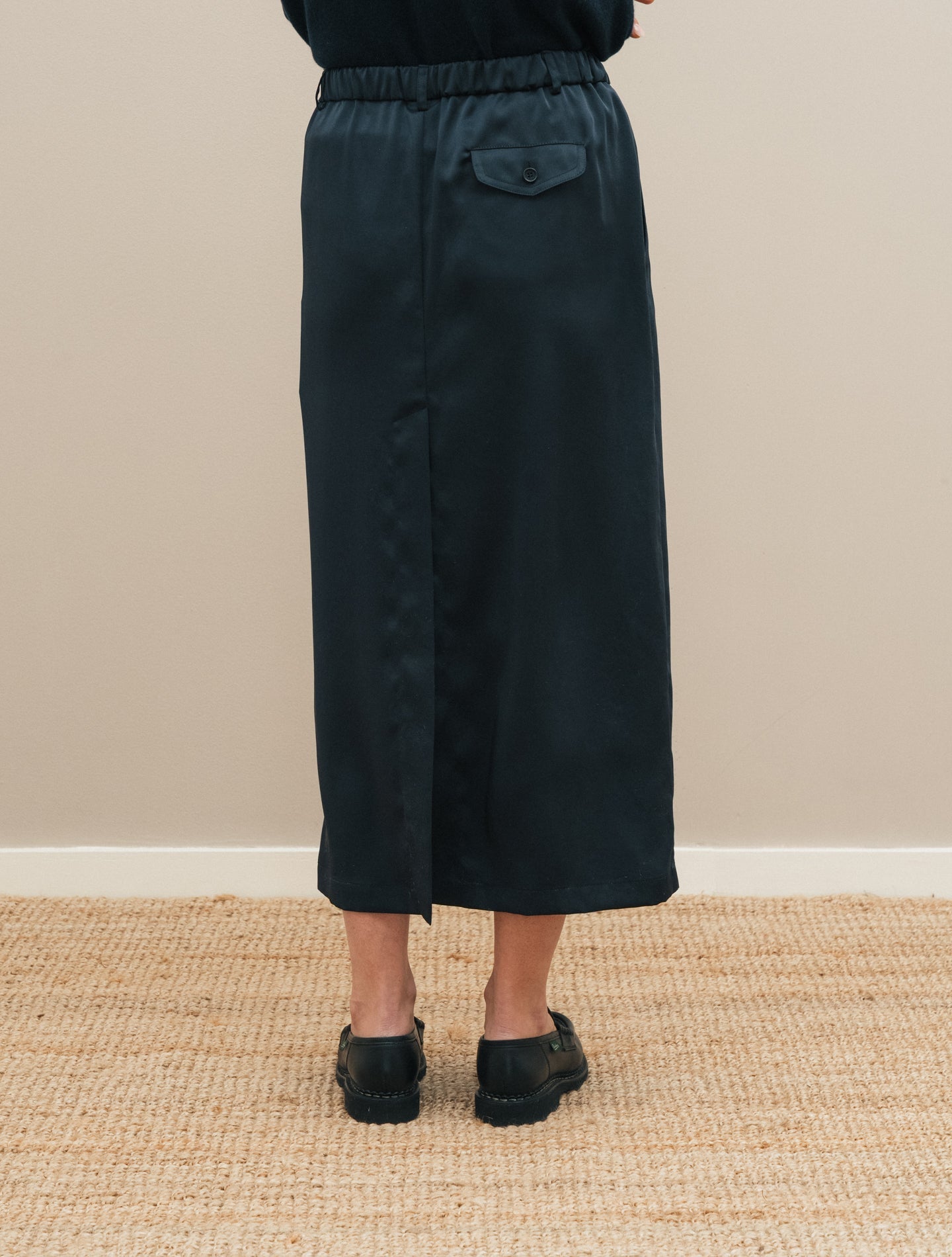 Polyester Satin Skirt Navy Aspesi Skirts IT 40