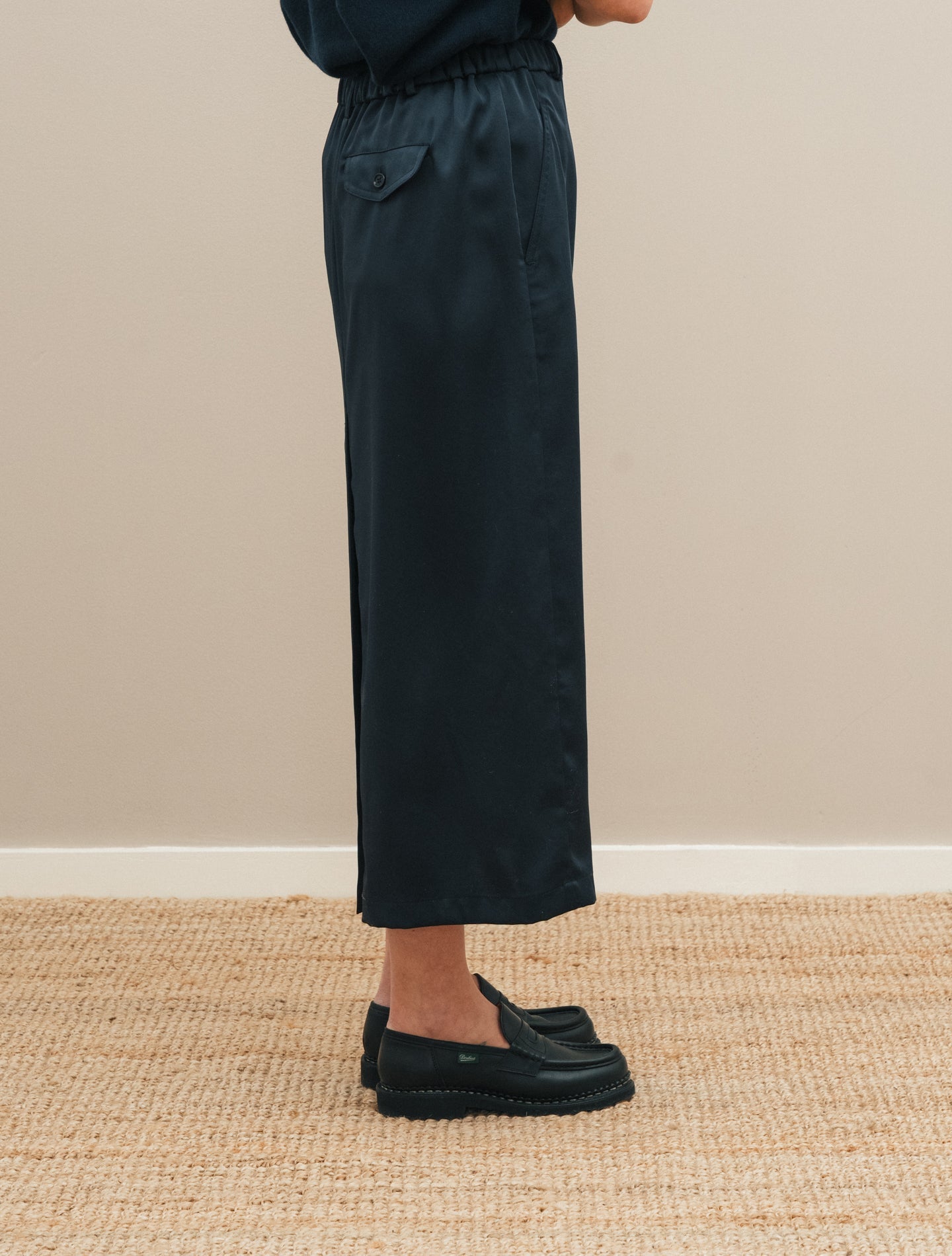 Polyester Satin Skirt Navy Aspesi Skirts IT 40