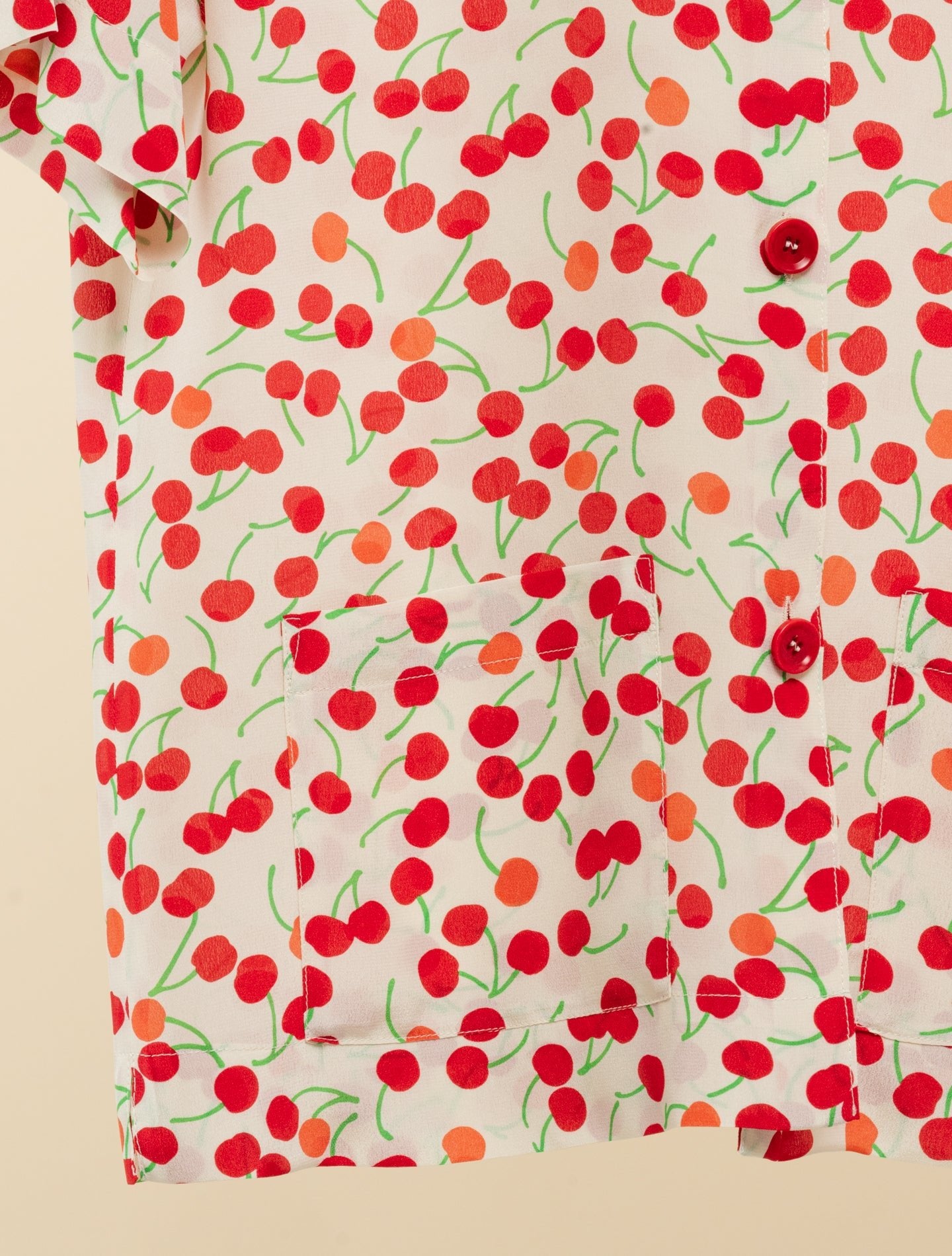 Printed Silk Crepe De Chine Top - AA Capsule Collection Cherrys Aspesi Blouses IT 38