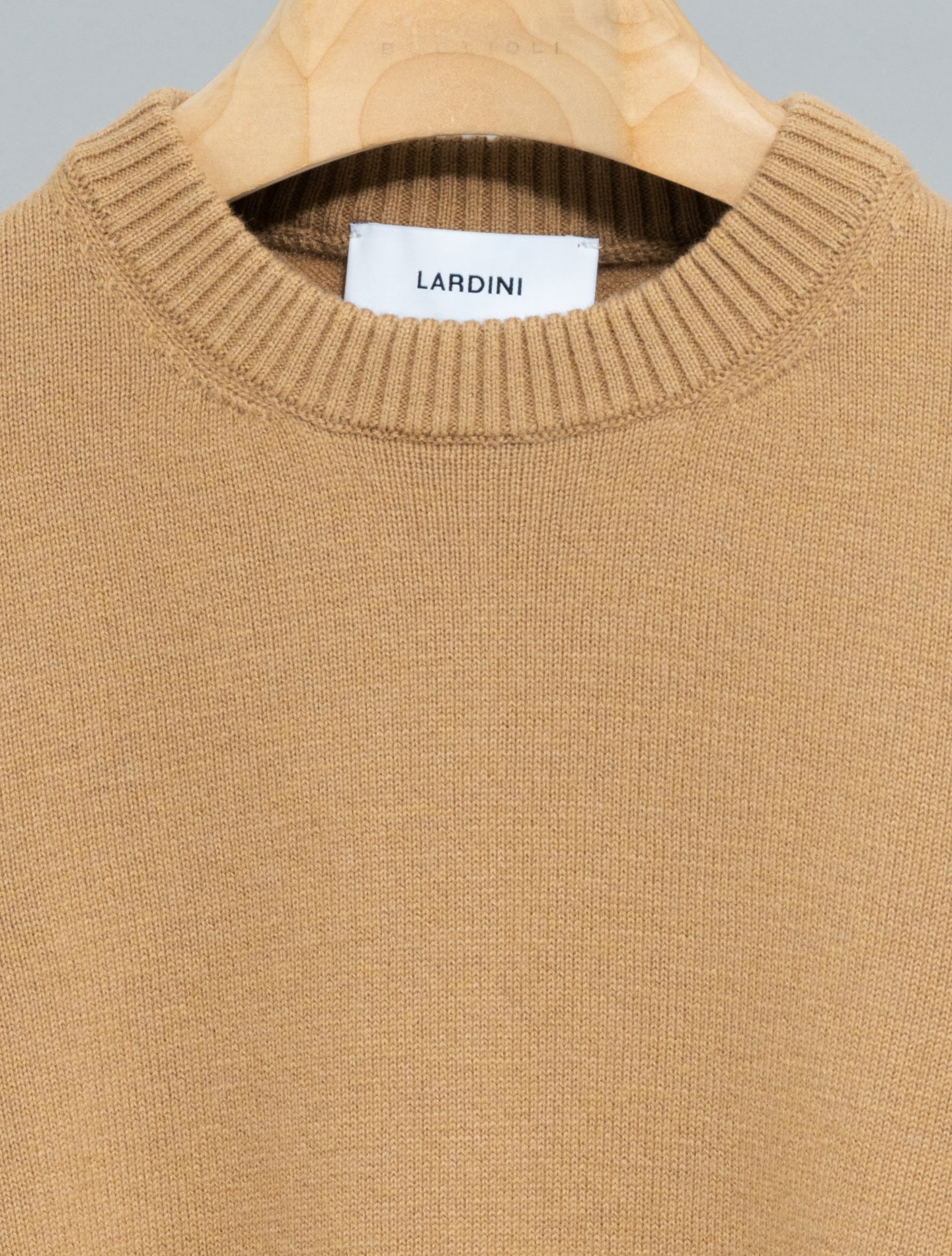 Pure Virgin Wool Crewneck Sweater Camel Lardini Knitwear S