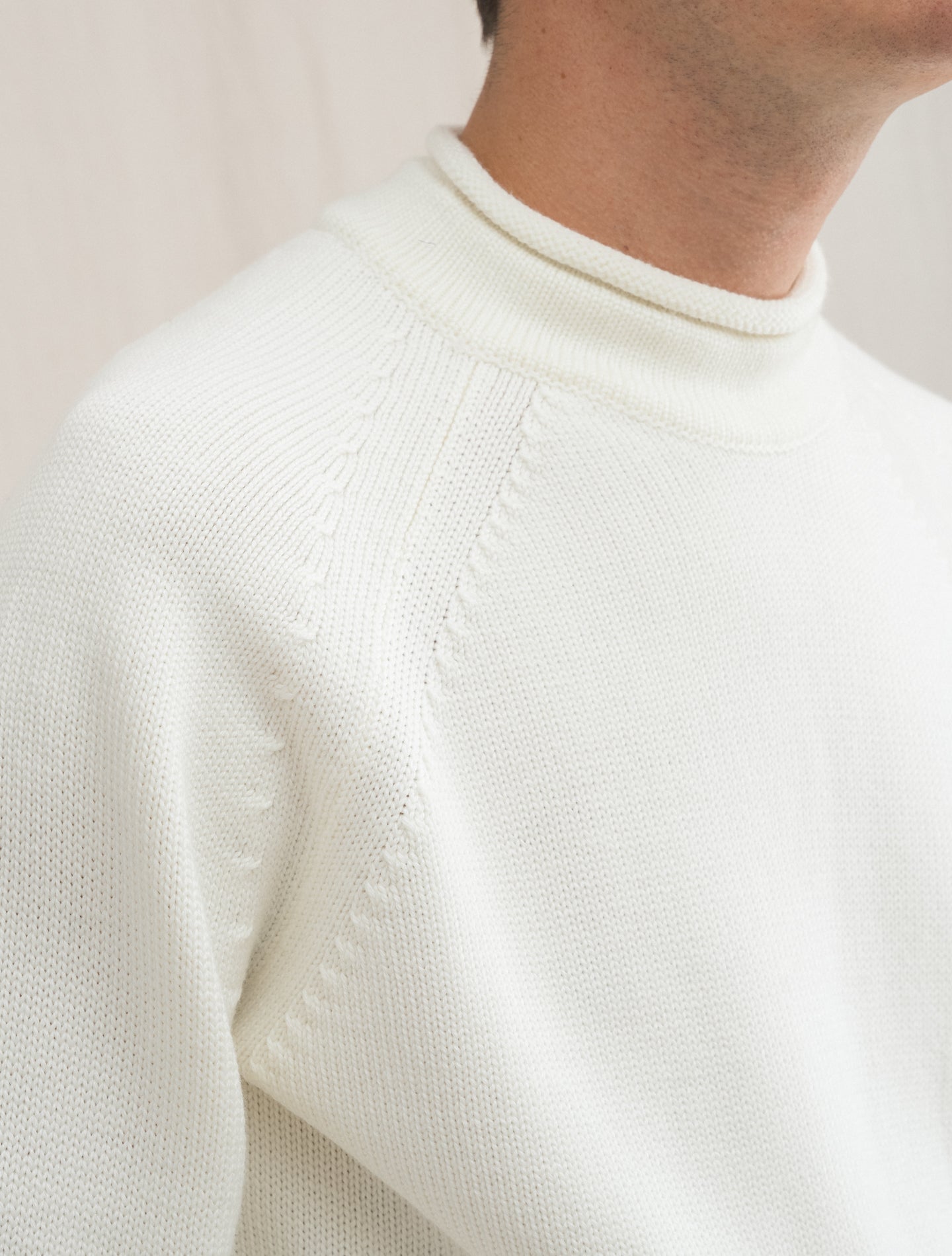 Raglan Wool Mockneck Off White Zanone Knitwear 46