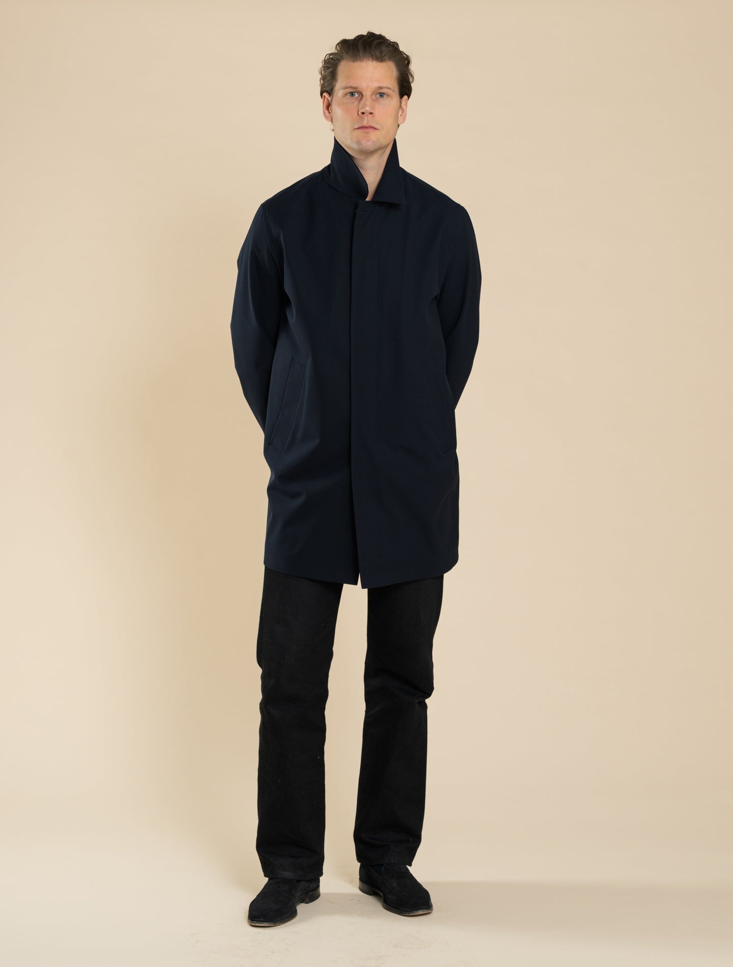Rain Coat w. Mesh Lining Navy Herno Outerwear 48