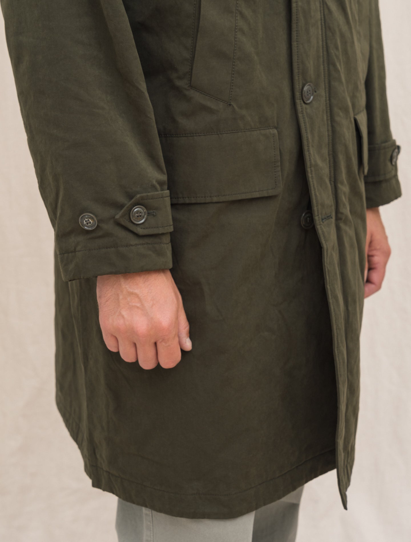 Rams Cotton Canvas Parka Military Aspesi Outerwear S