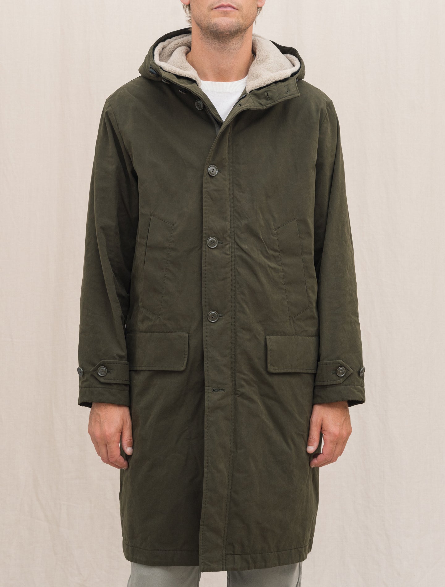 Rams Cotton Canvas Parka Military Aspesi Outerwear S