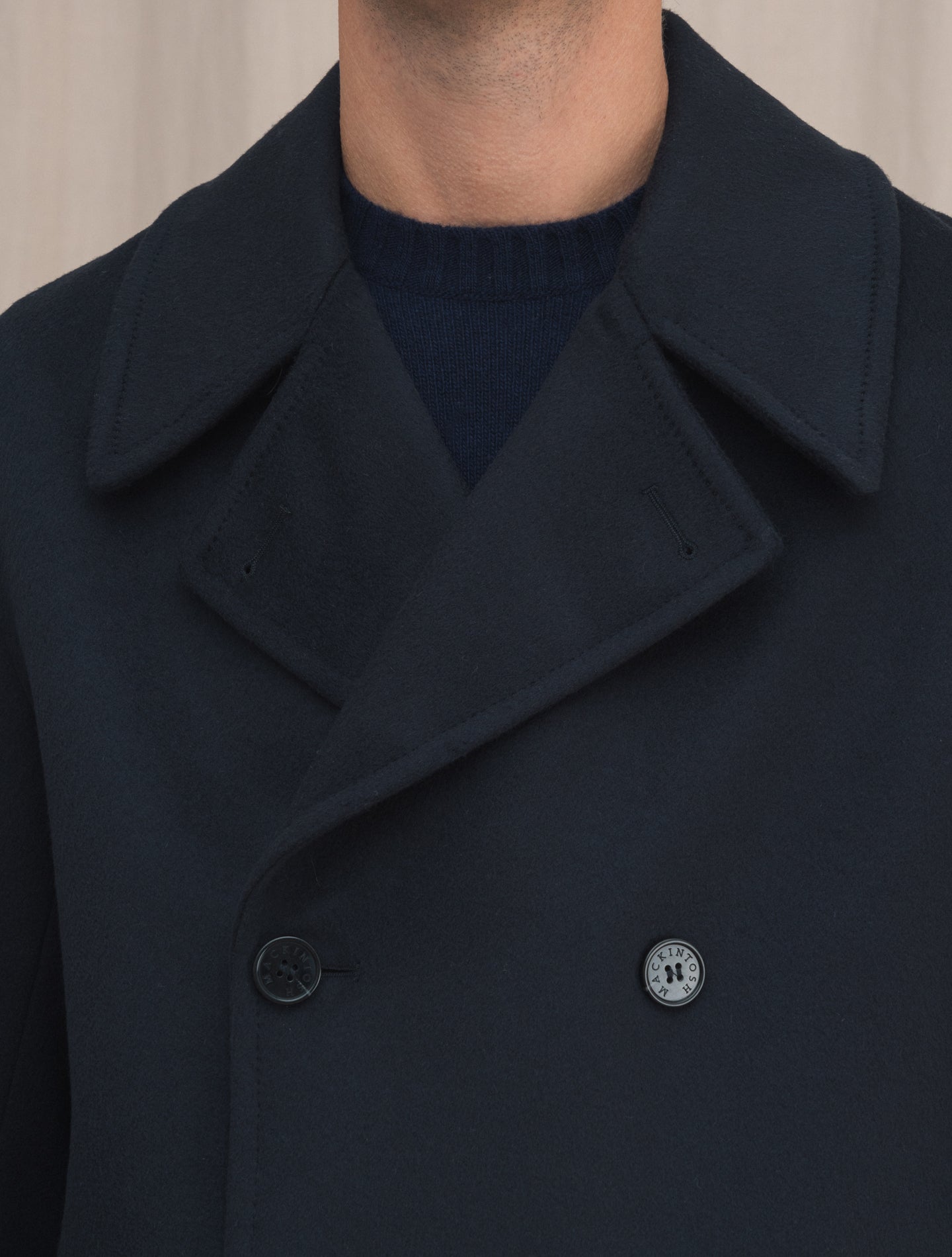 Redford Double Breasted Wool Cashmere Navy | Gabucci