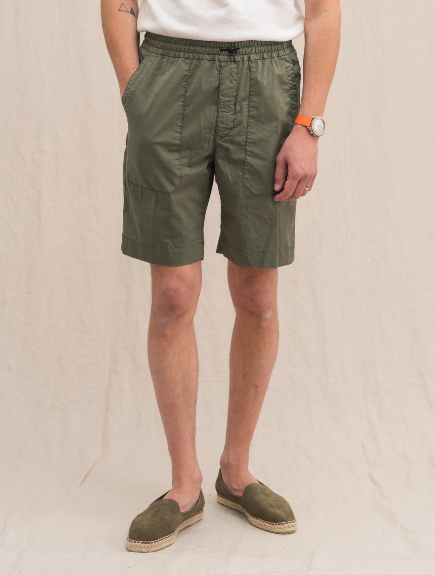 Regular Fit Cotton Shorts Green Incotex Shorts 31