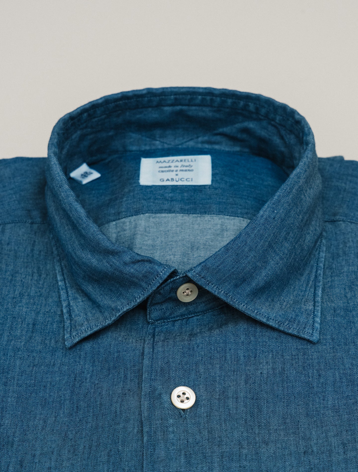 Relaxed Fit Cotton Shirt Dark Denim Mazzarelli Shirts 39