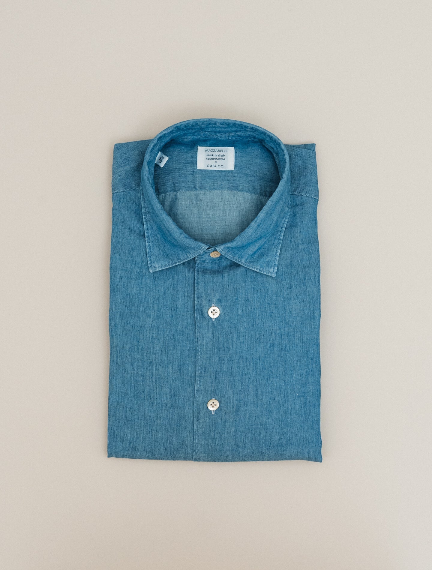 Relaxed Fit Cotton Shirt Denim Mazzarelli Shirts 39