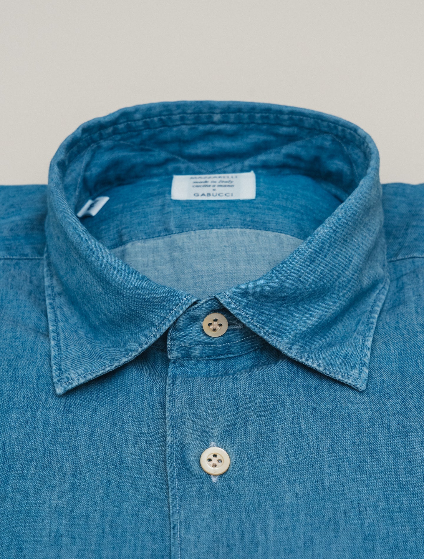 Relaxed Fit Cotton Shirt Denim Mazzarelli Shirts 39