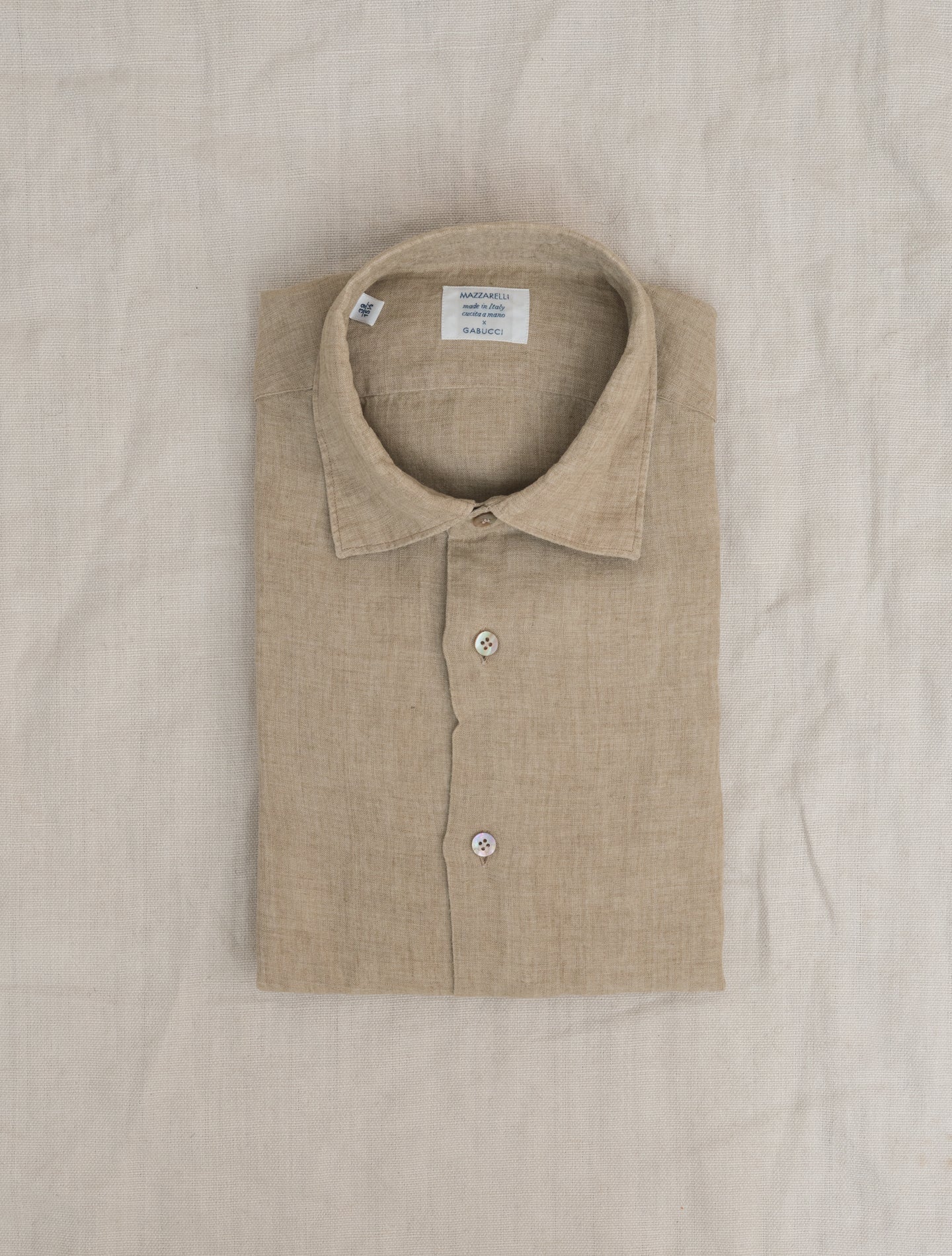 Relaxed Fit Linen Shirt Beige Mazzarelli Shirts 39