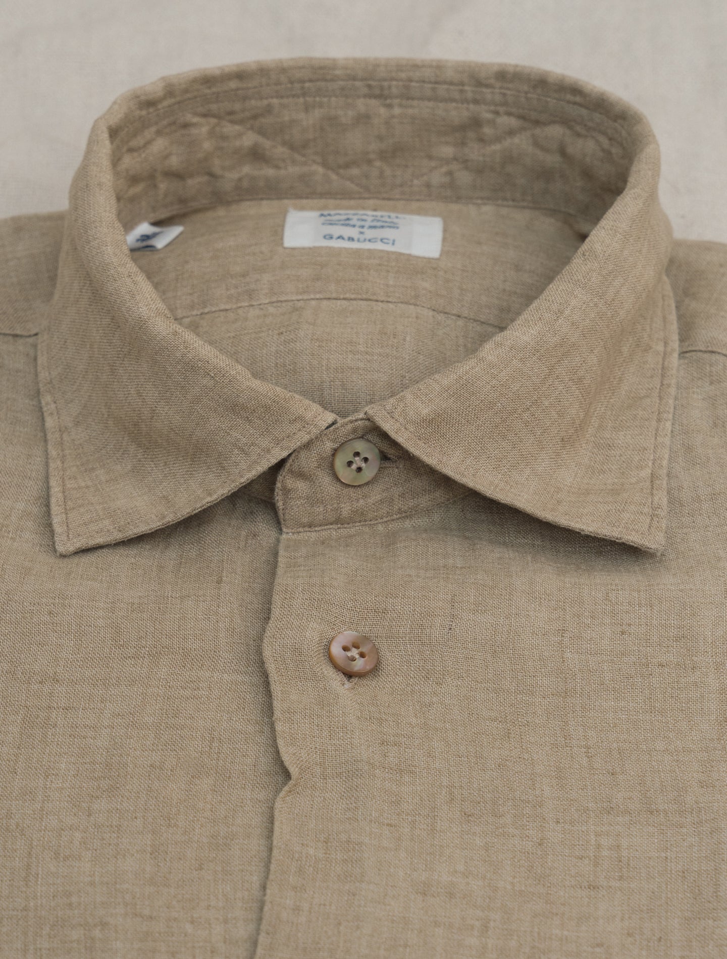 Relaxed Fit Linen Shirt Beige Mazzarelli Shirts 39