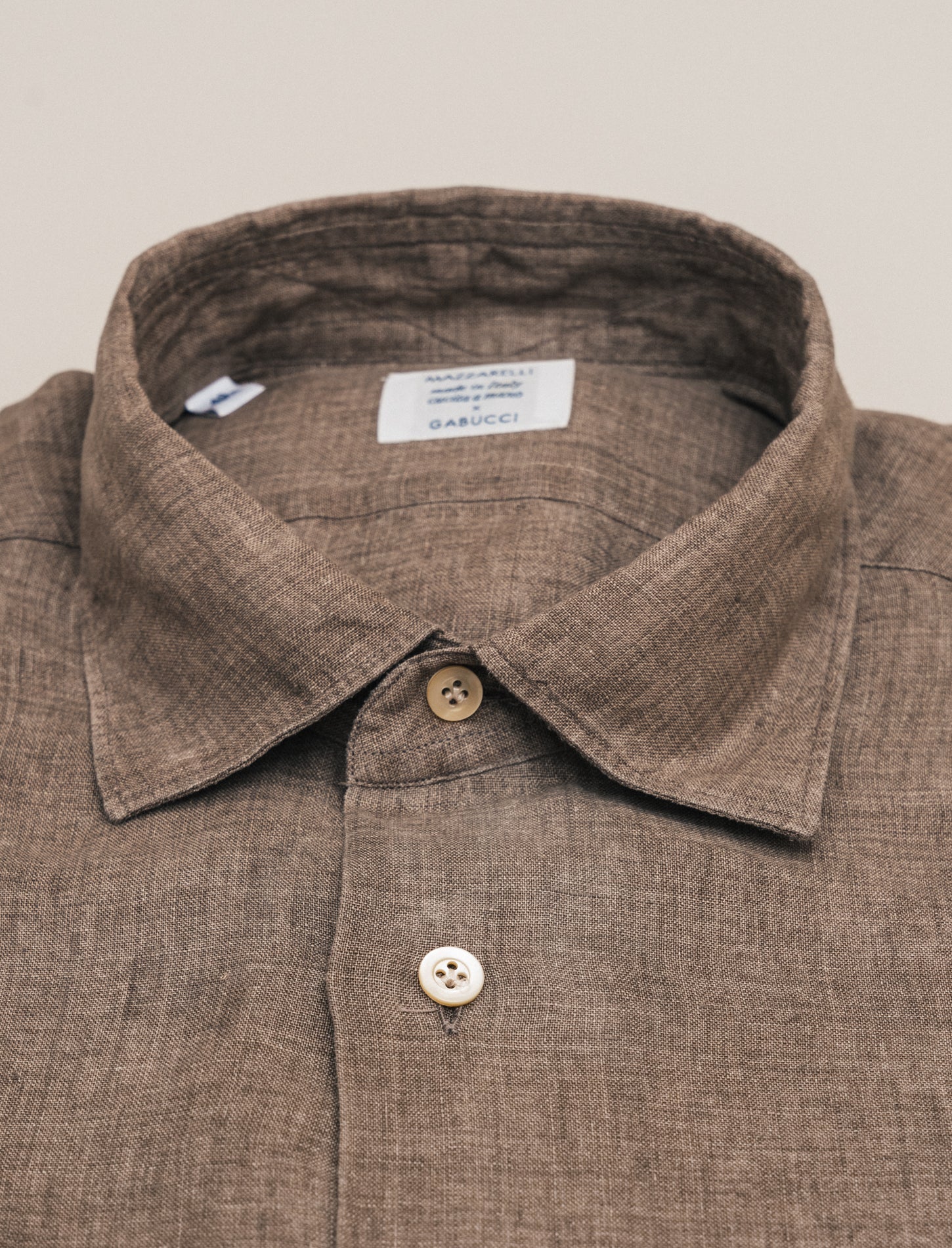 Relaxed Fit Linen Shirt Brown Mazzarelli Shirts 39