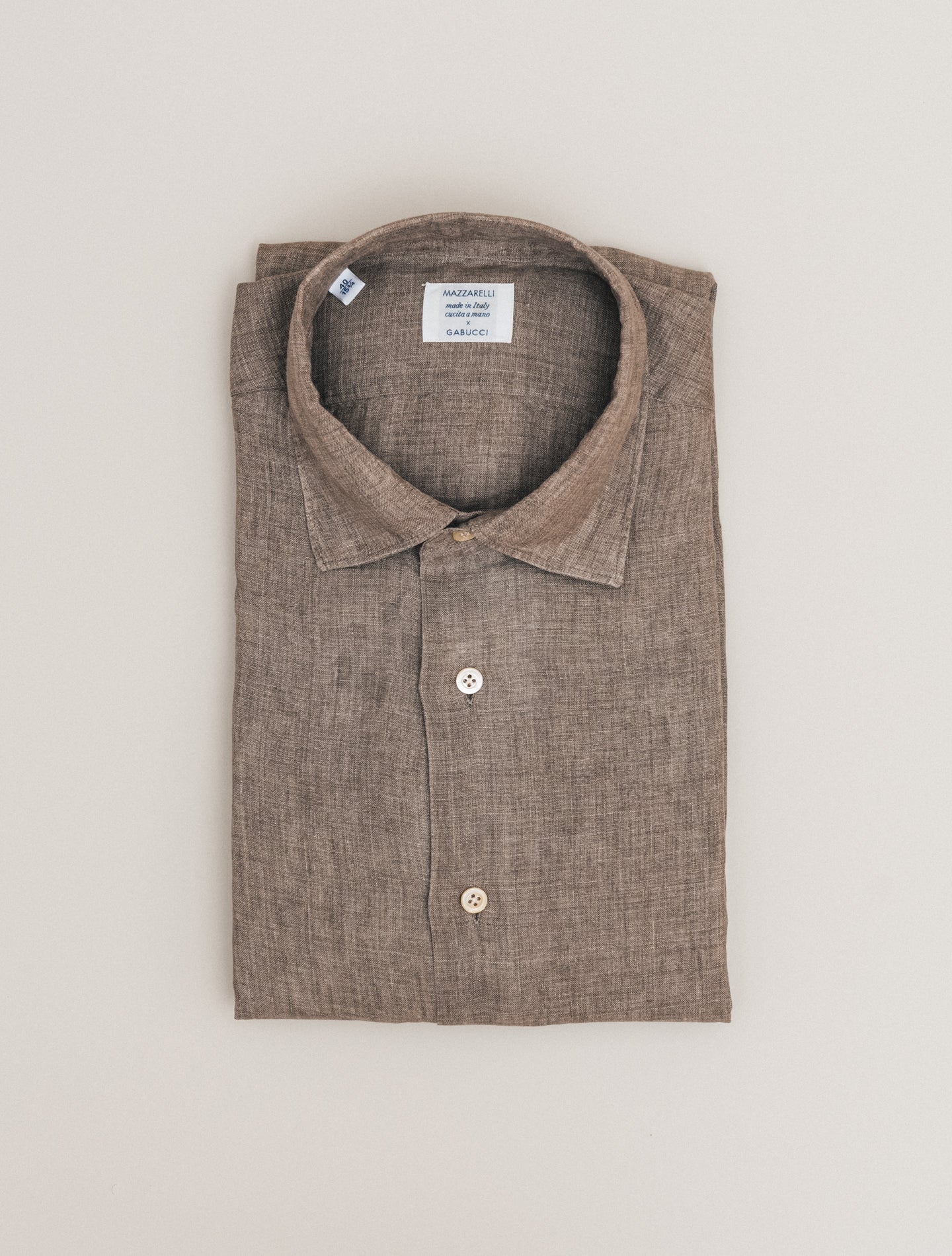 Relaxed Fit Linen Shirt Brown Mazzarelli Shirts 39