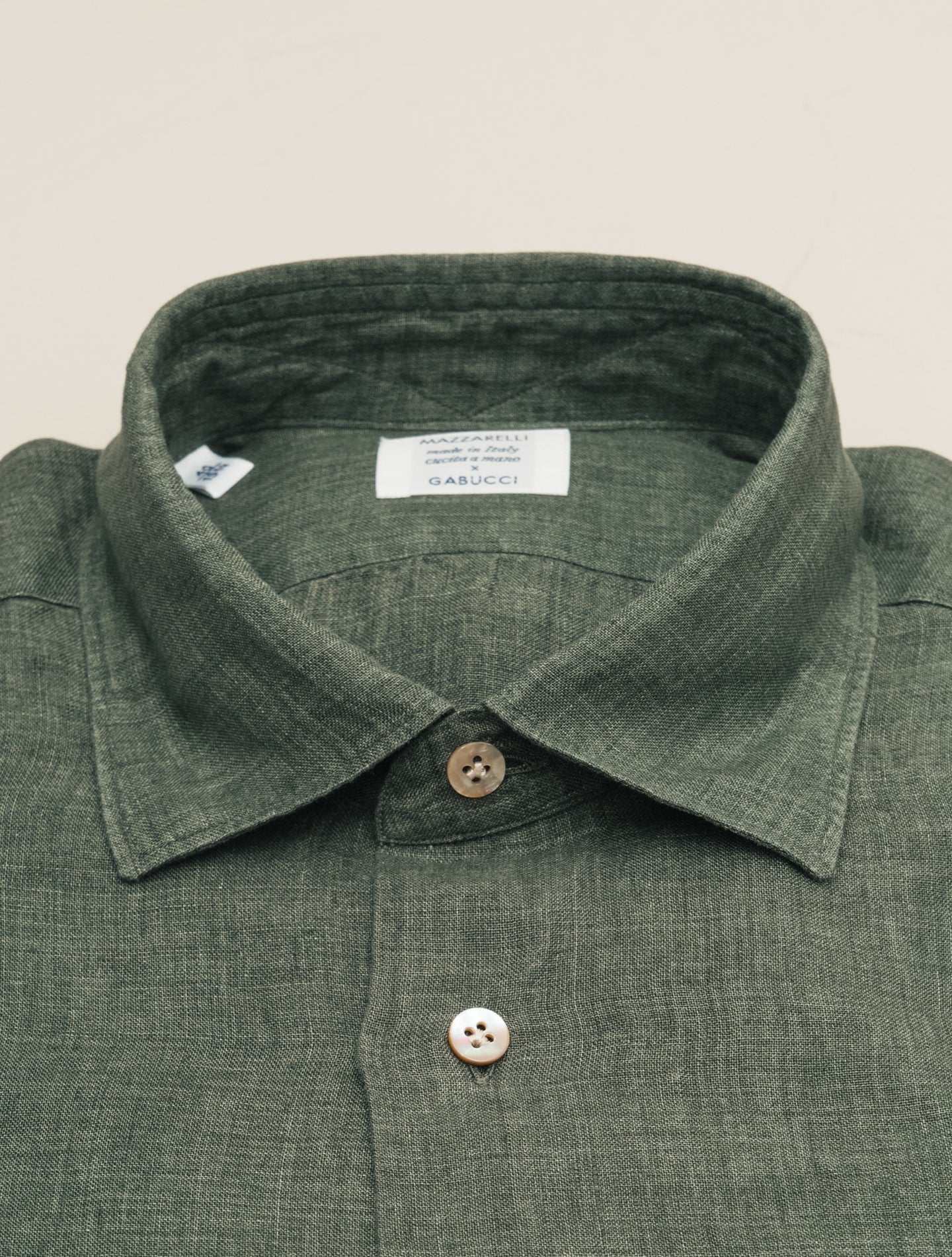 Relaxed Fit Linen Shirt Green Mazzarelli Shirts 39