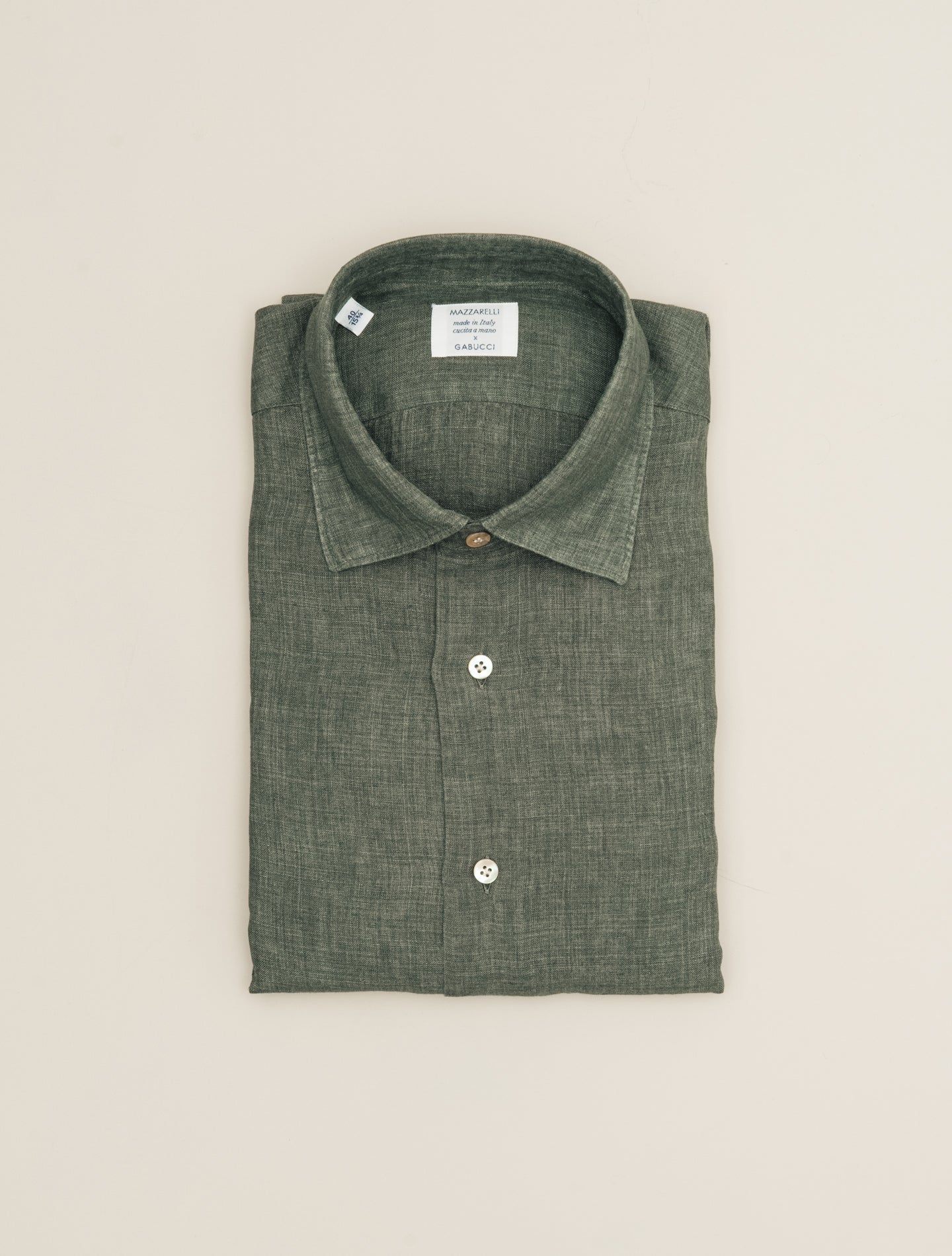 Relaxed Fit Linen Shirt Green Mazzarelli Shirts 39