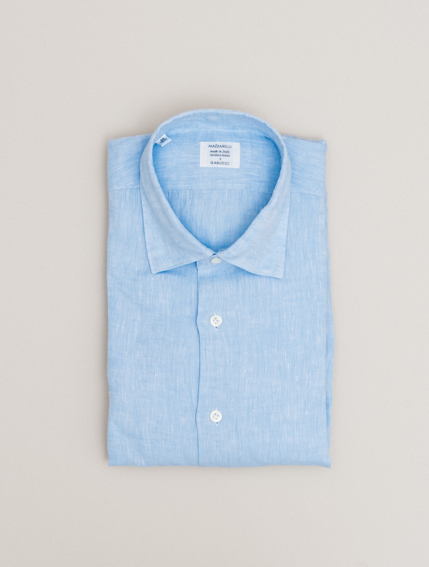 Relaxed Fit Linen Shirt Light Blue Mazzarelli Shirts 39