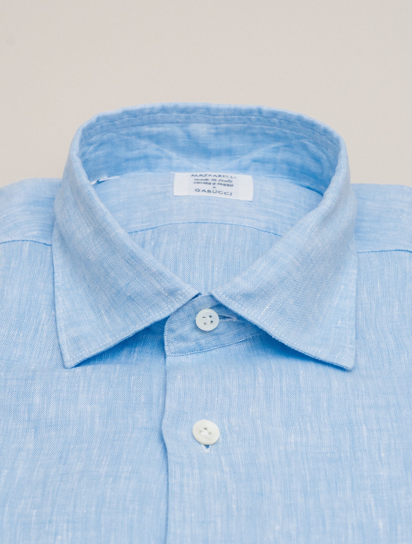 Relaxed Fit Linen Shirt Light Blue Mazzarelli Shirts 39