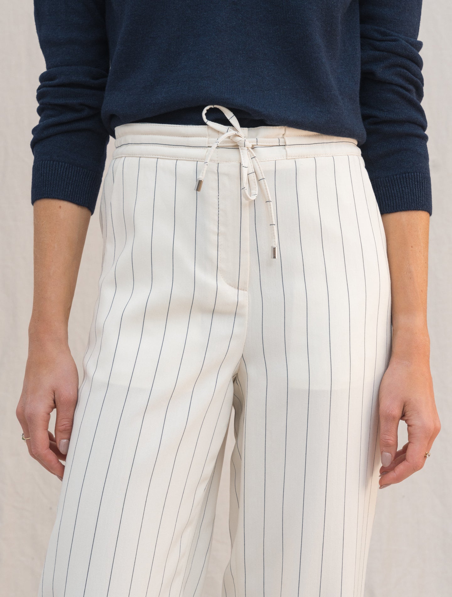 Relaxed Wide Pinstripe Trousers Off White Lardini Trousers IT 38