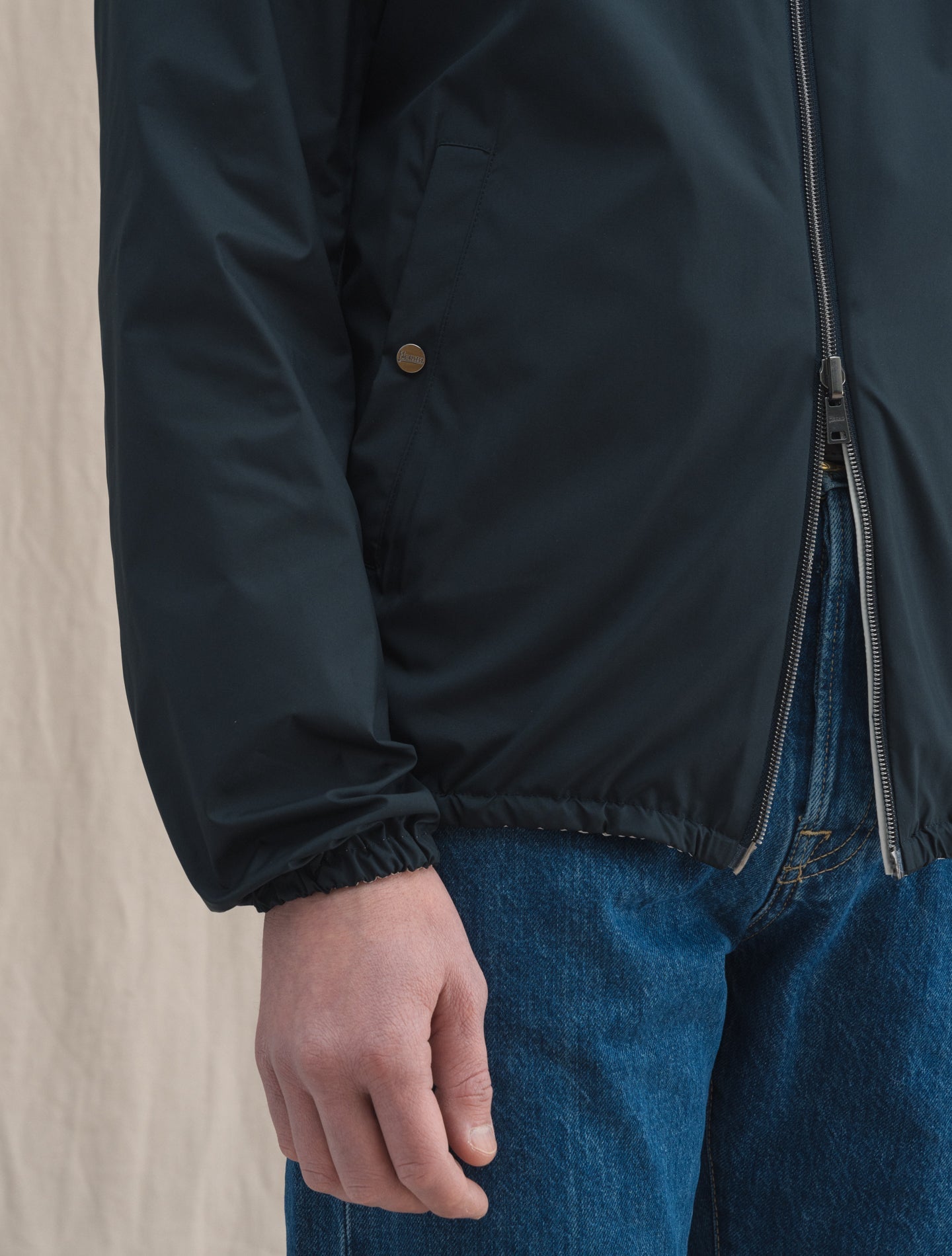 Reversible Microfiber Bomber Navy Herno Outerwear 48