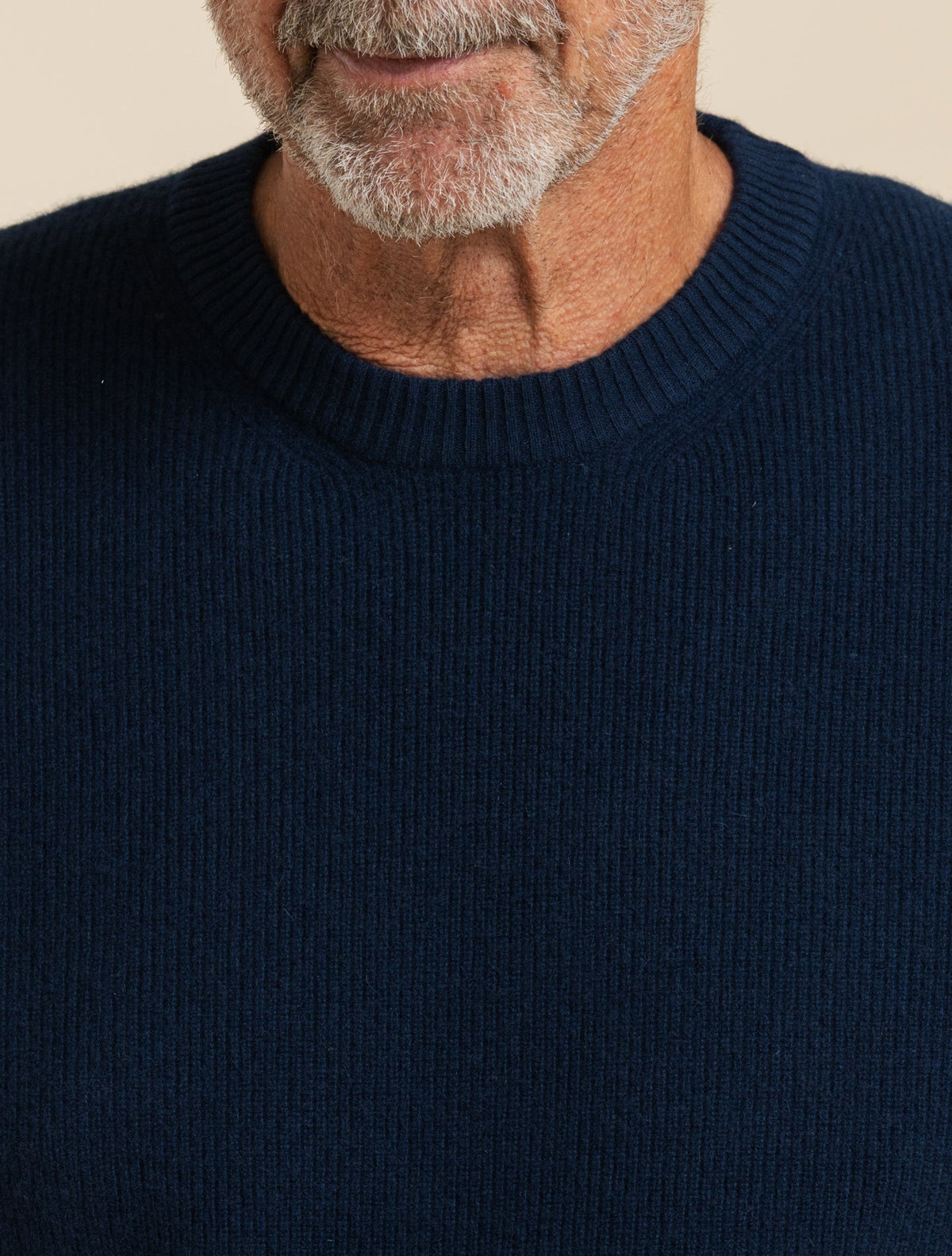 Ribb-Knit Baby Cashmere Crewneck Navy Fioroni Knitwear 48