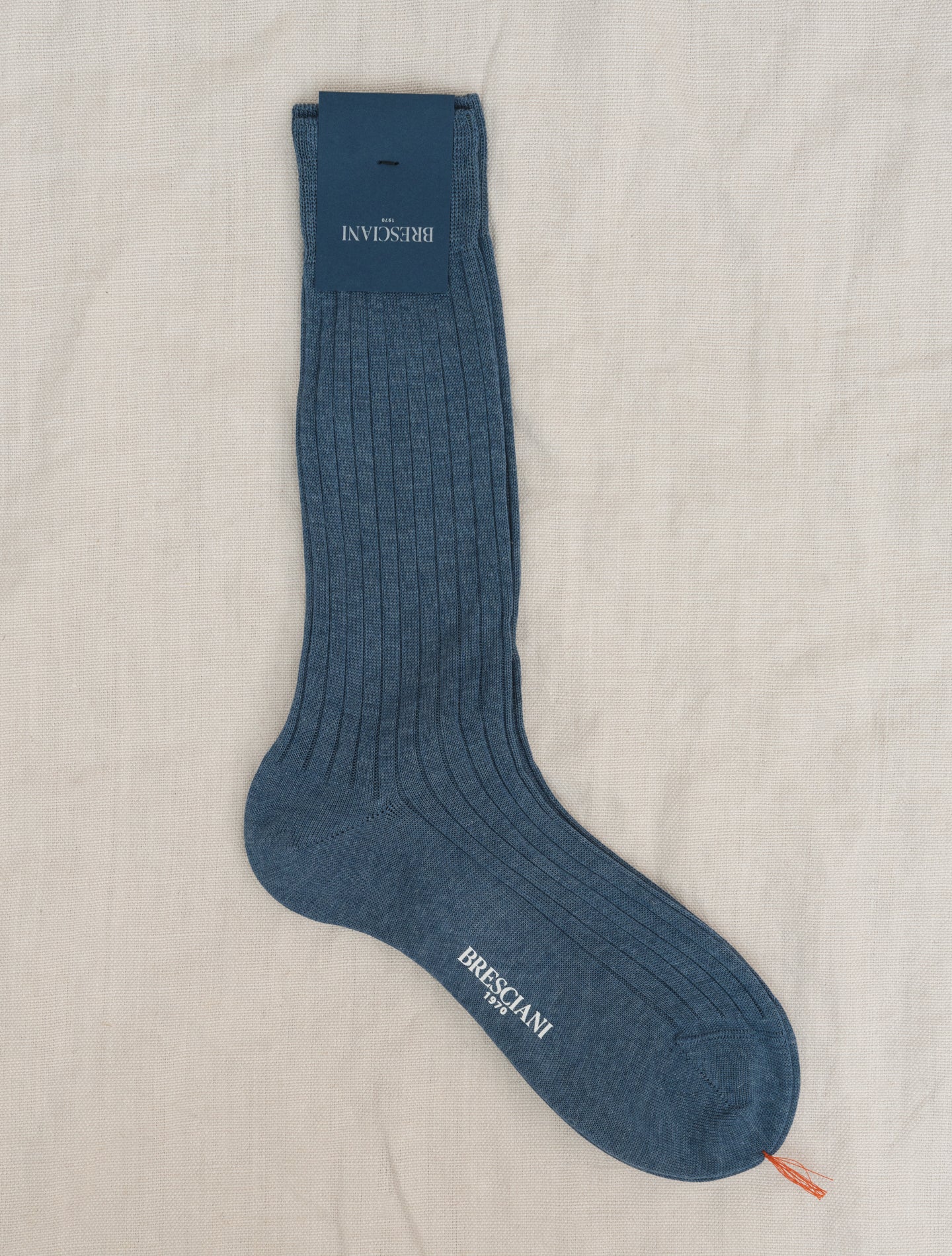 Ribbed Cotton Socks Blue Bresciani Underwear Gabucci