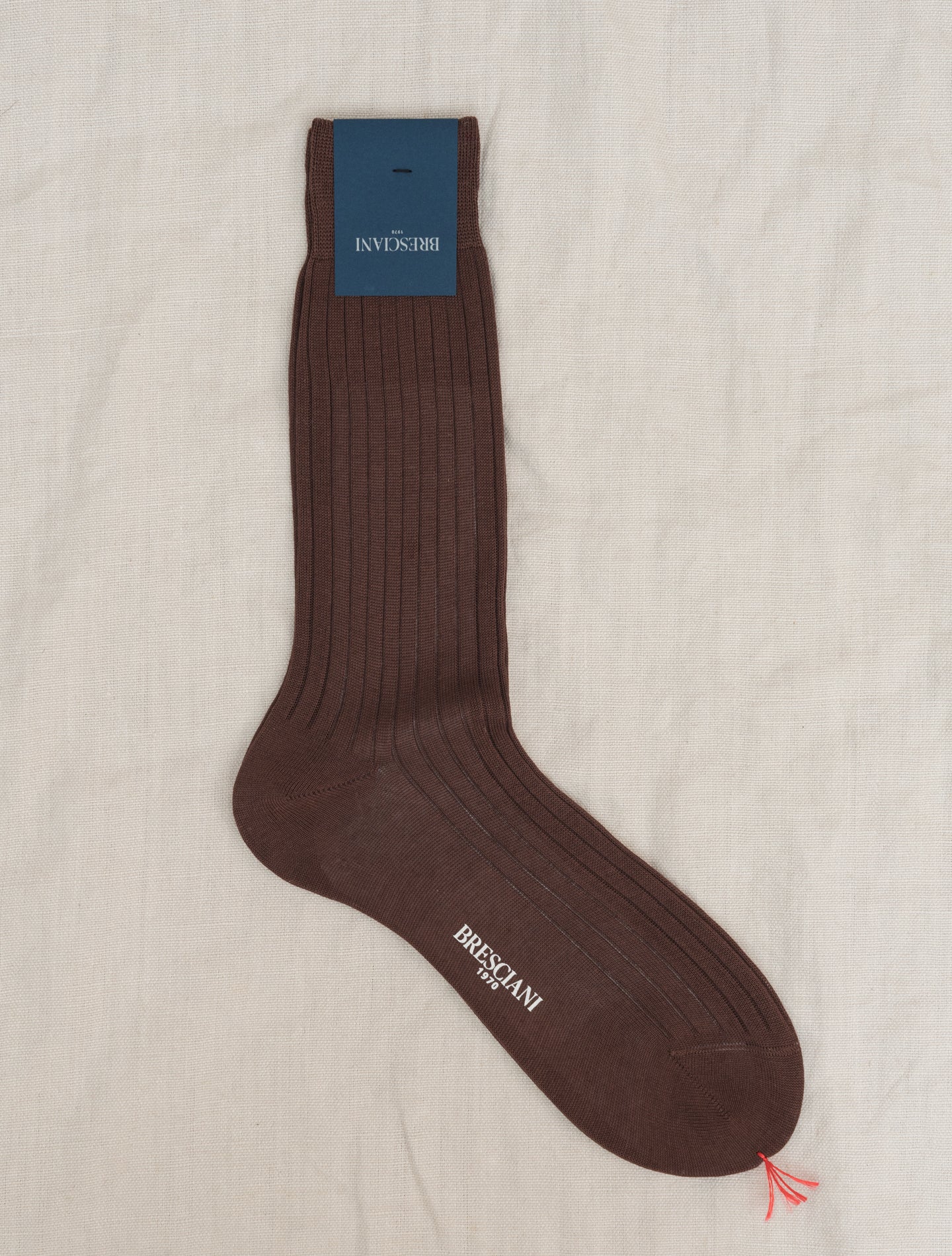 Ribbed Cotton Socks Dark Brown Bresciani Underwear Gabucci