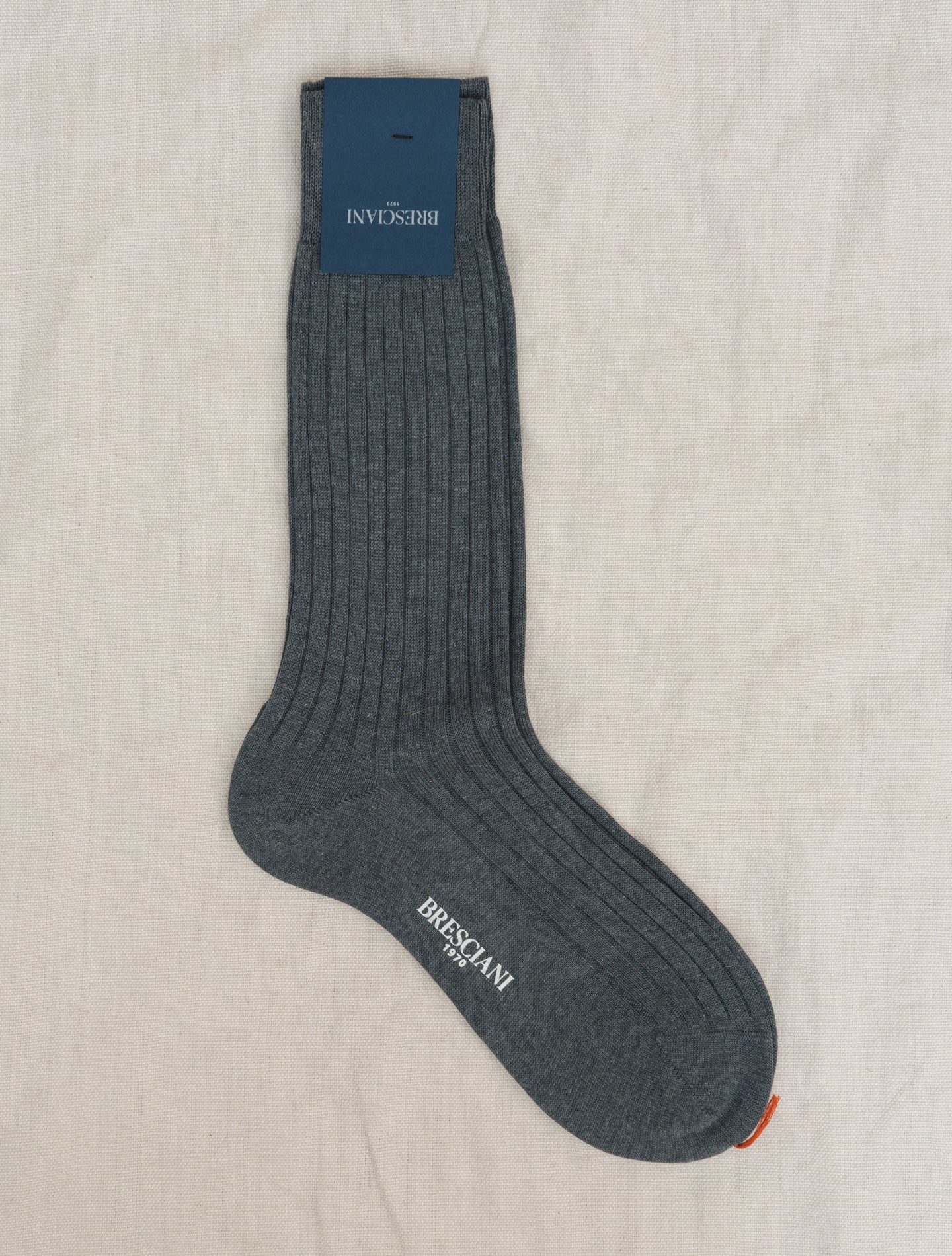 Ribbed Cotton Socks Grey Bresciani Underwear Gabucci